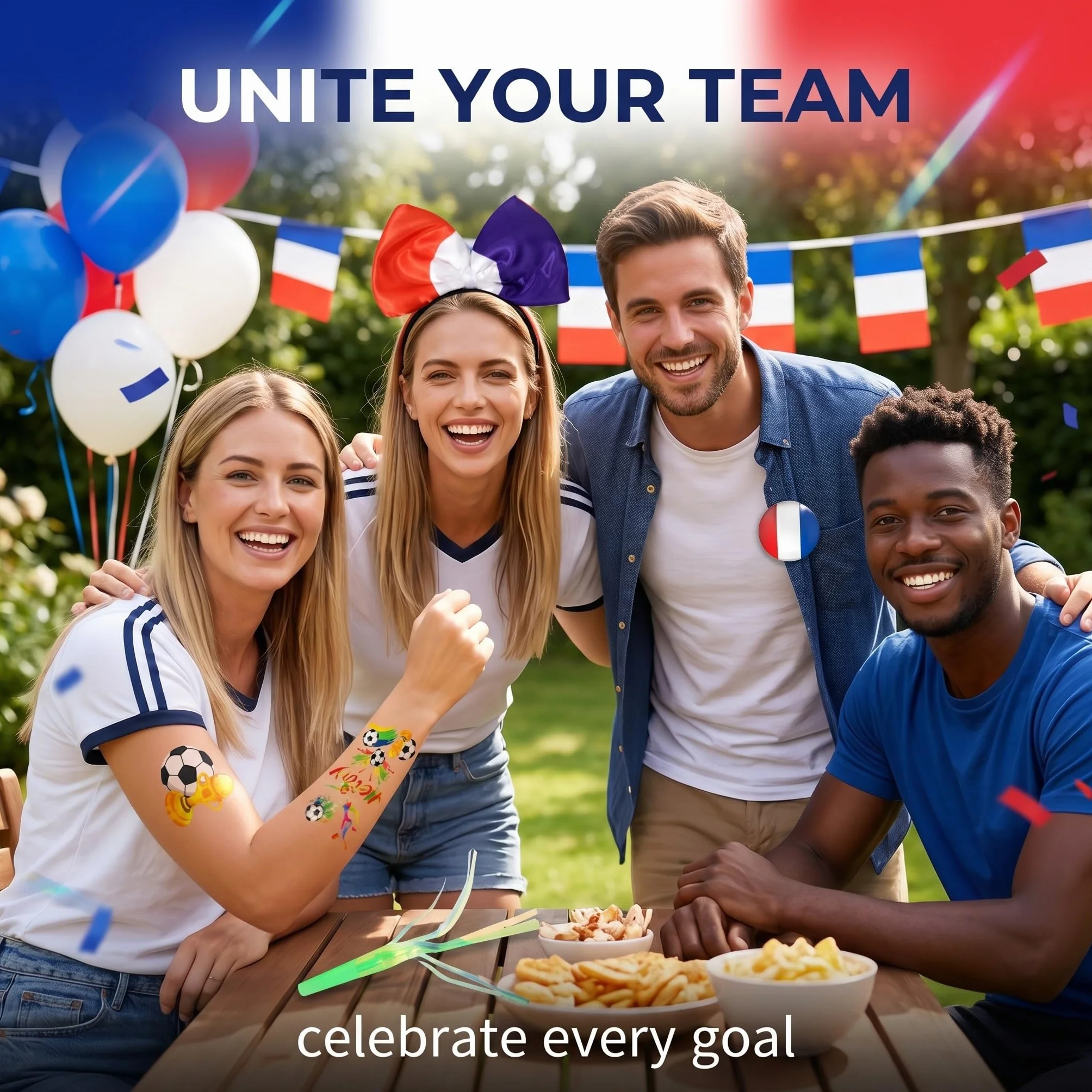 Kit Supporter France Fanartikel Drapeaux Guirlandes Bleu Blanc Rouge WM 2026
