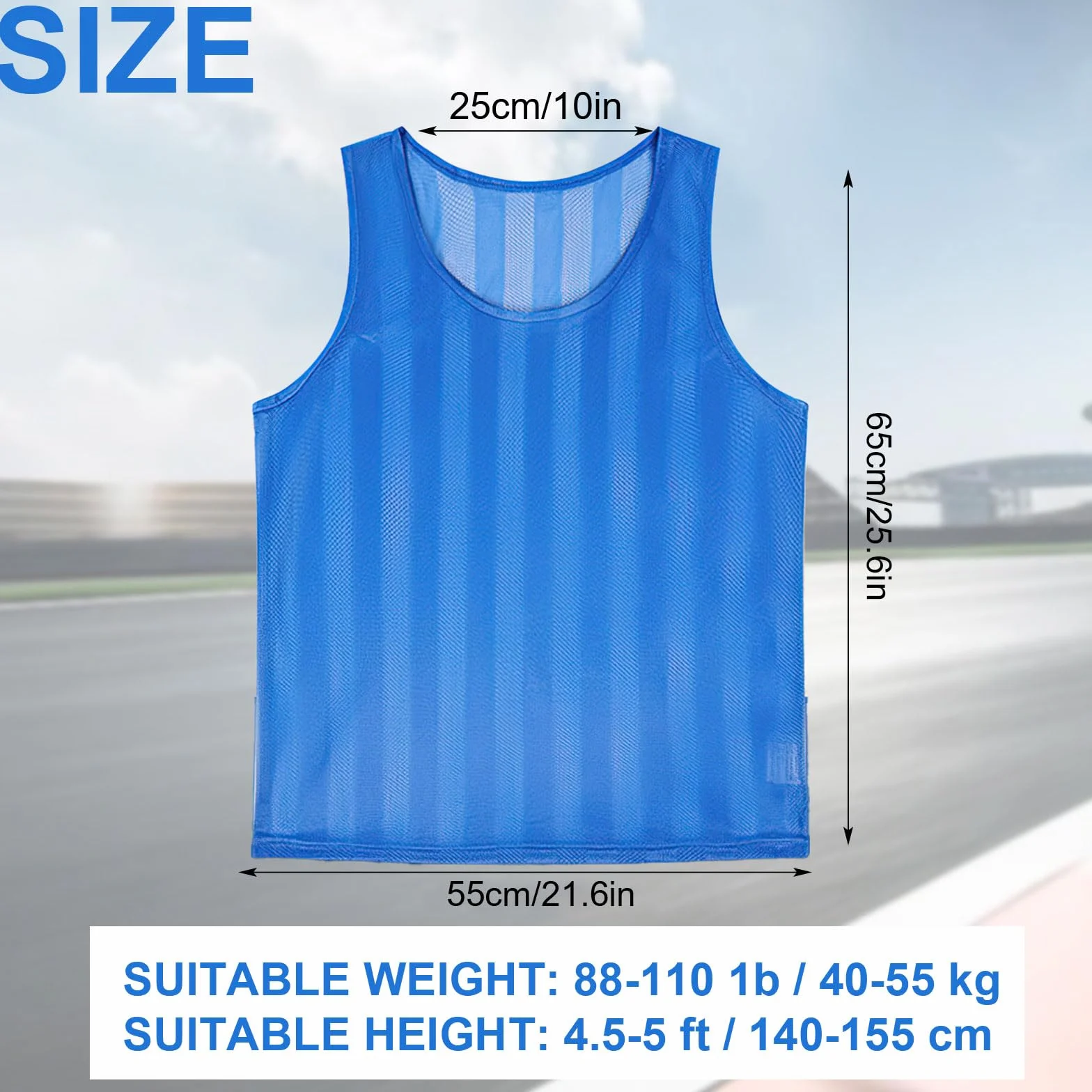 Lot de 24 Gilets d'Entraînement en Maille Respirante Rouge & Bleu pour Football Basketball Rugby