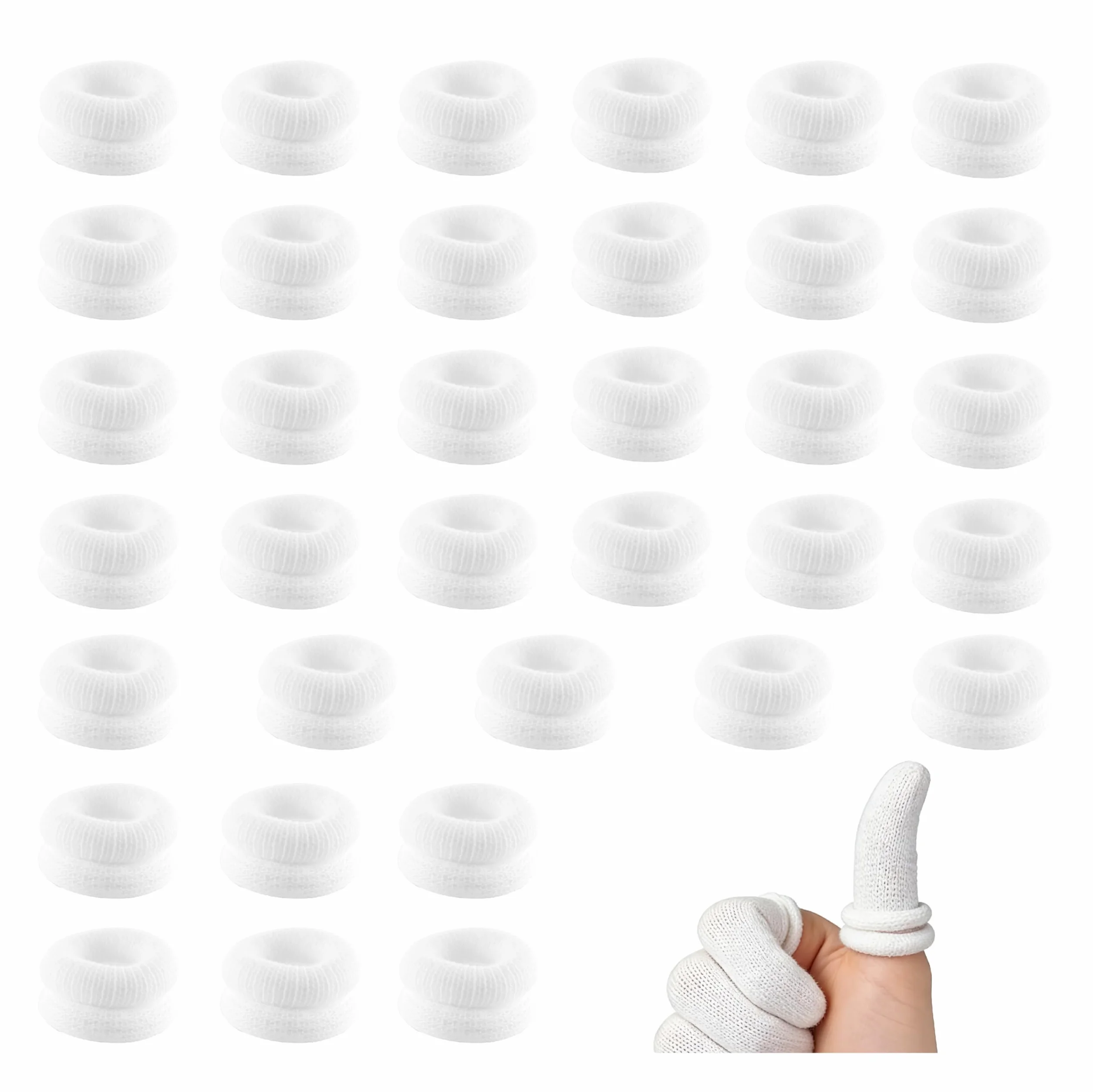 Pansement Doigt Blanc Filet Tubulaire Coton Elastique Doigtier Protection Doigt Respirant 35 Pièces