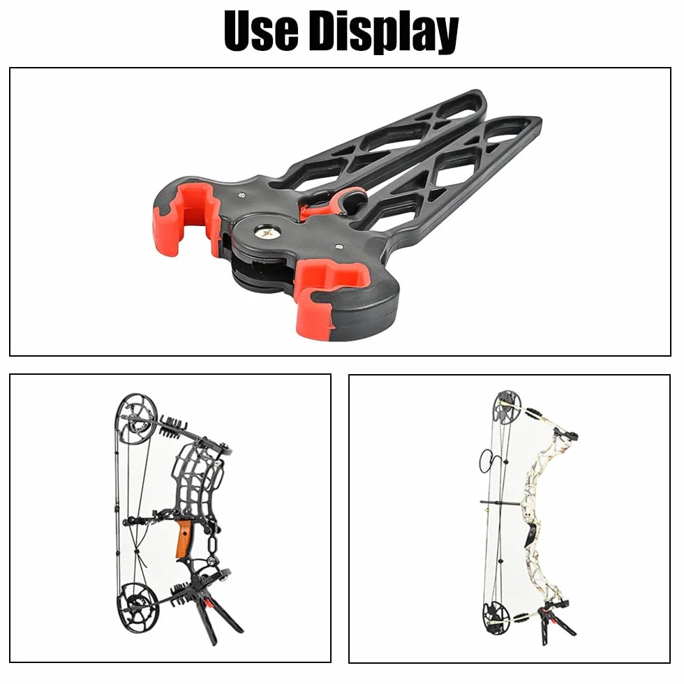 Support d'Arc à Poulies Pliable avec Pince et Ressort pour Tir de Chasse en Plein Air