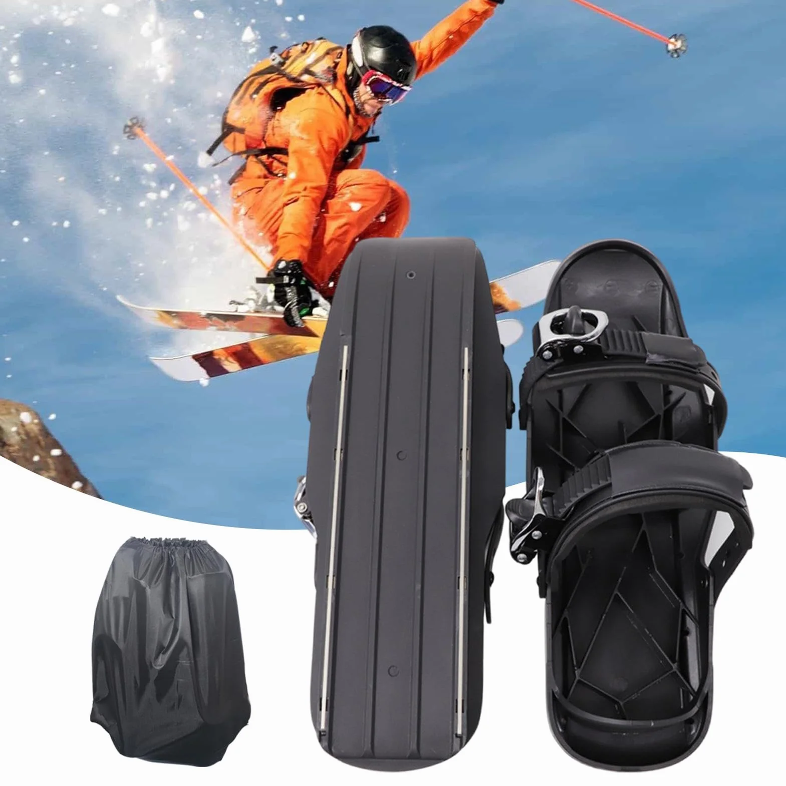 Raquettes à neige compactes antidérapants avec sac de transport pour hommes, femmes, enfants
