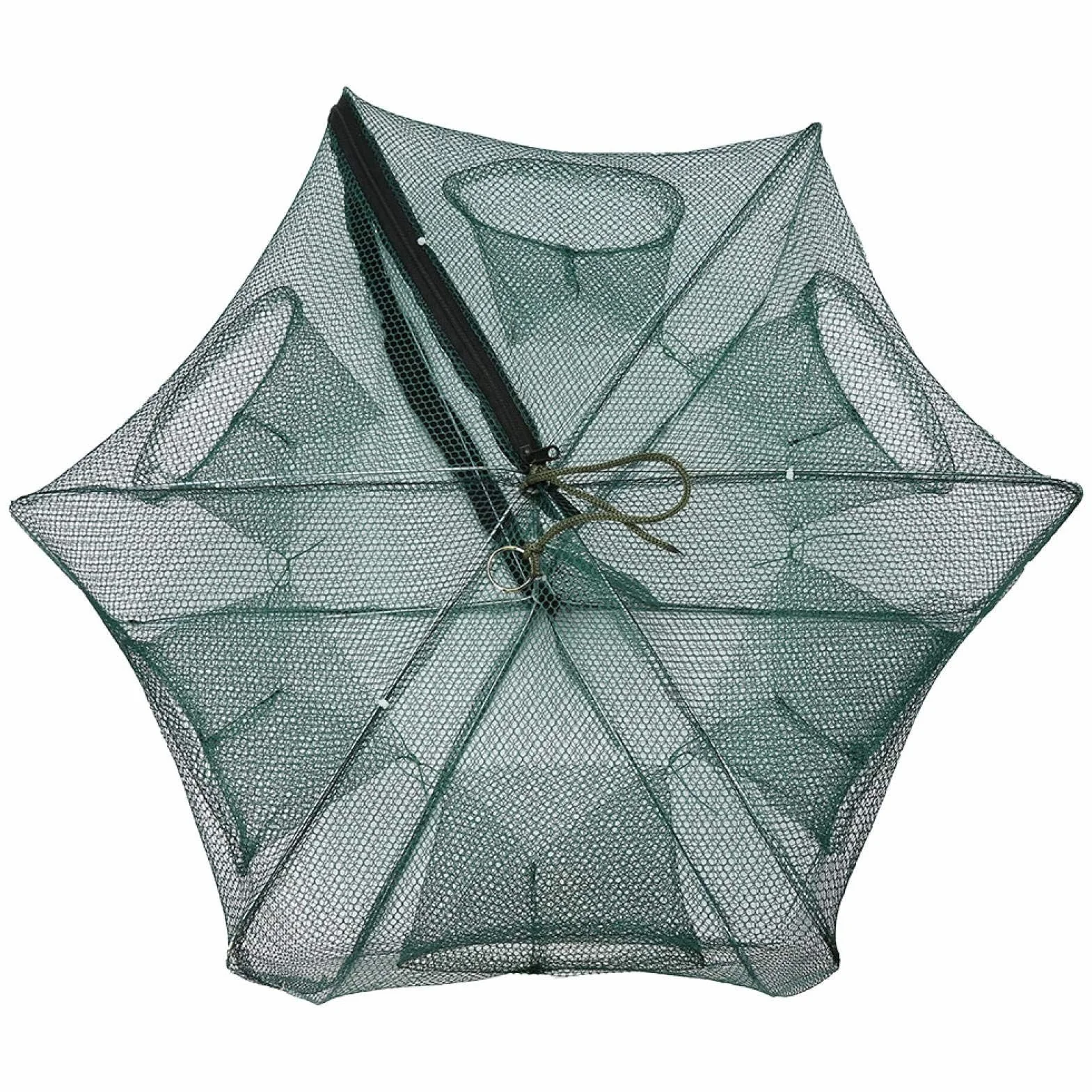 Cyrank Piège à ménés 6/12 Trous Filet de pêche Pliable avec épuisette pour Poissons-appâts