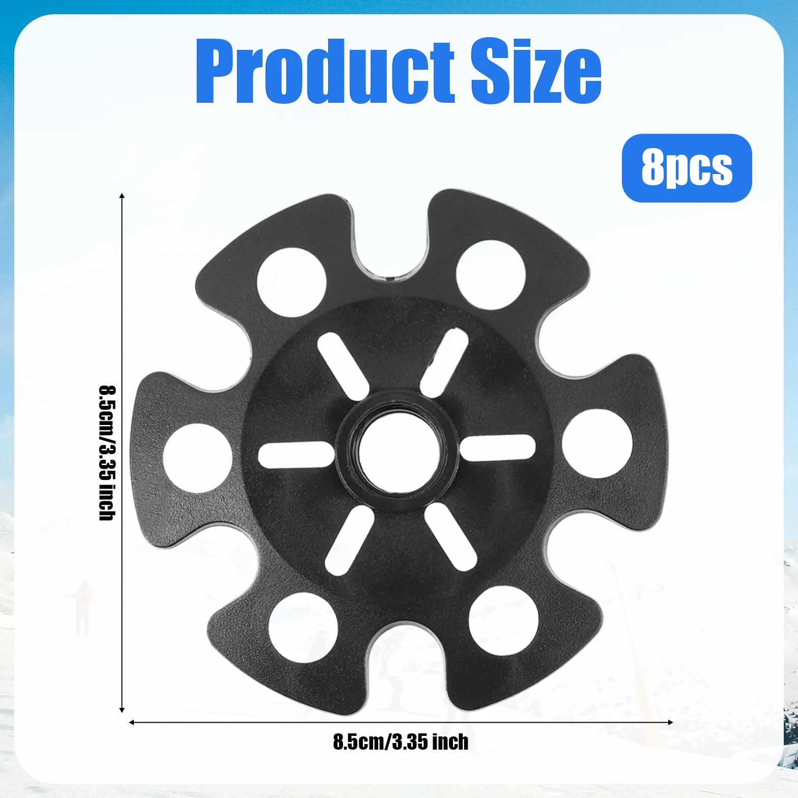 Paniers à Neige pour Bâtons de Randonnée 8pcs Noir Classique Sports d'hiver
