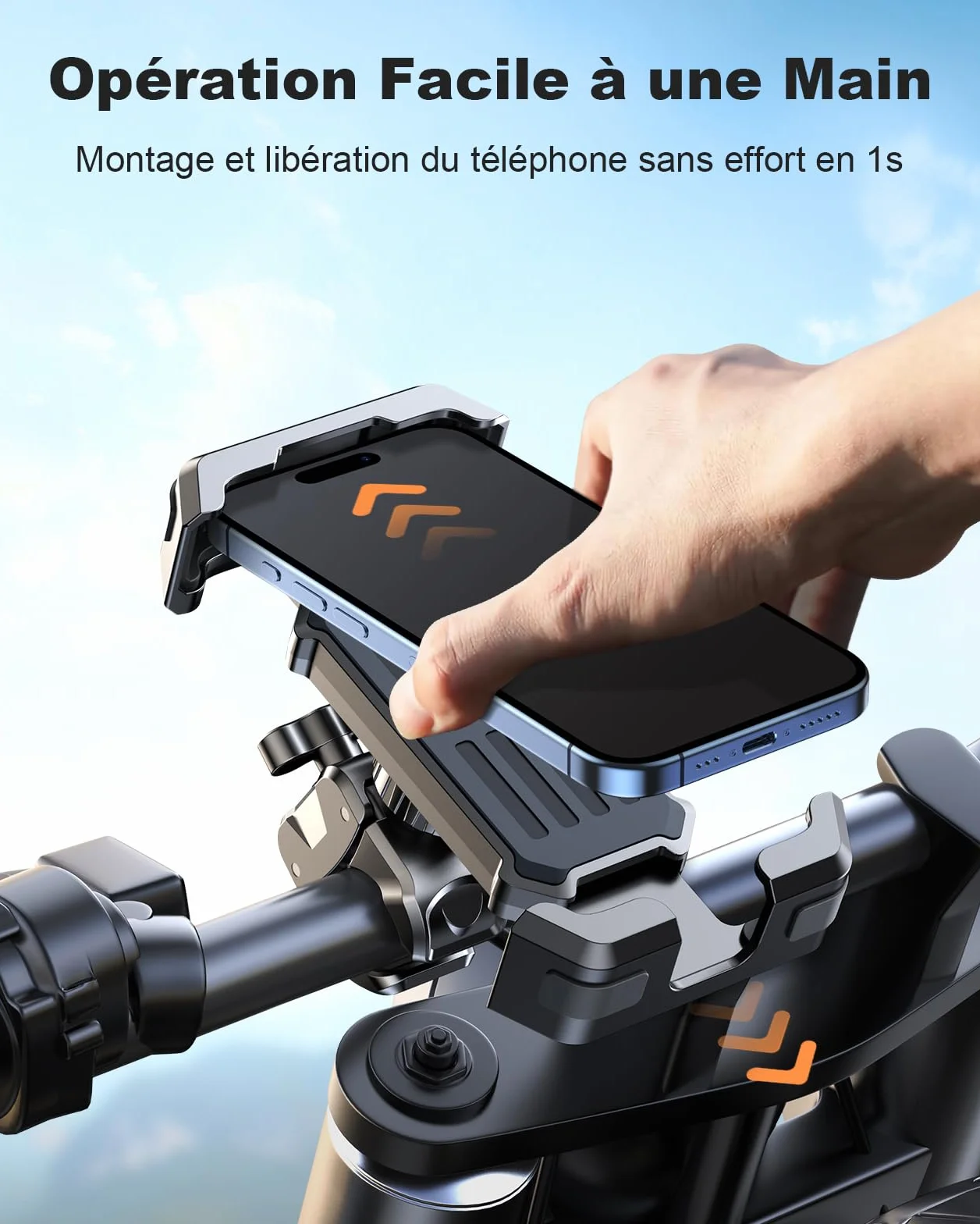CIRYCASE Support Téléphone Velo 360° Rotation Anti-Vibration, Porte Téléphone Vélo pour 4,7-6,8" Smartphones