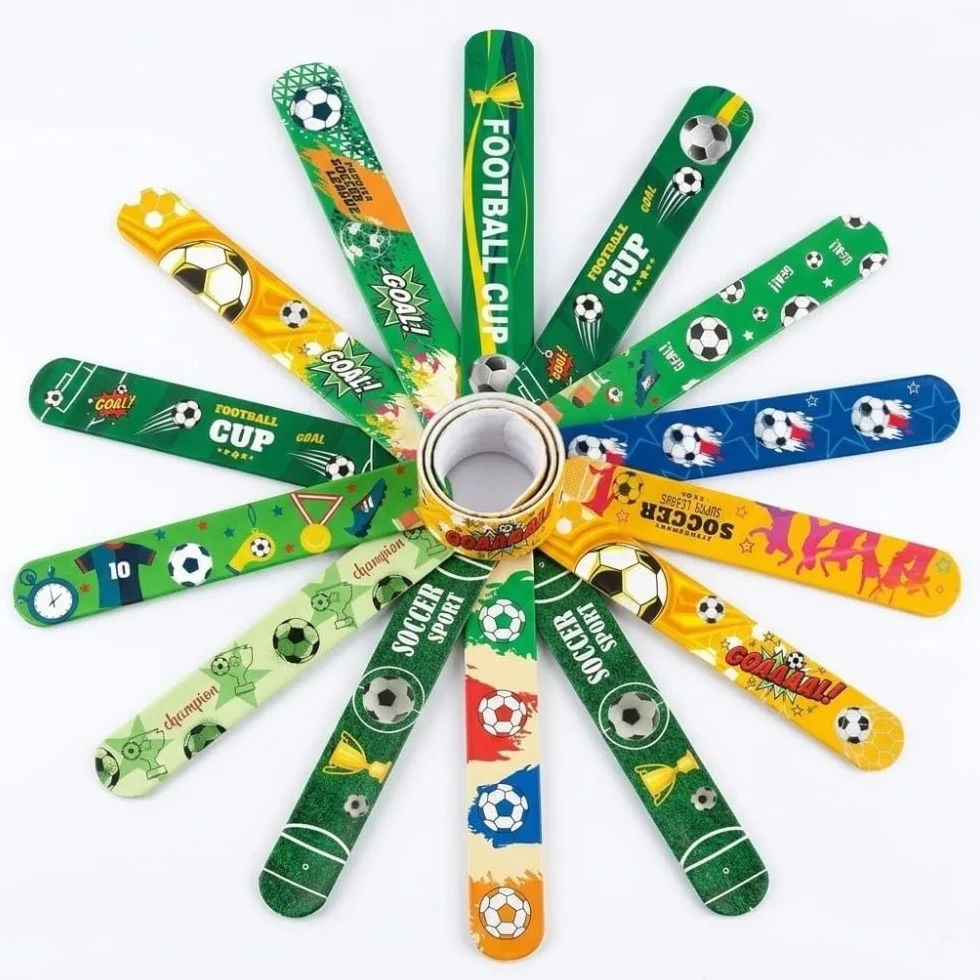 Lot de 12 Bracelet Claquant Football, Accessoires de Supporter pour Stade, Décoration de Fête pour Adultes