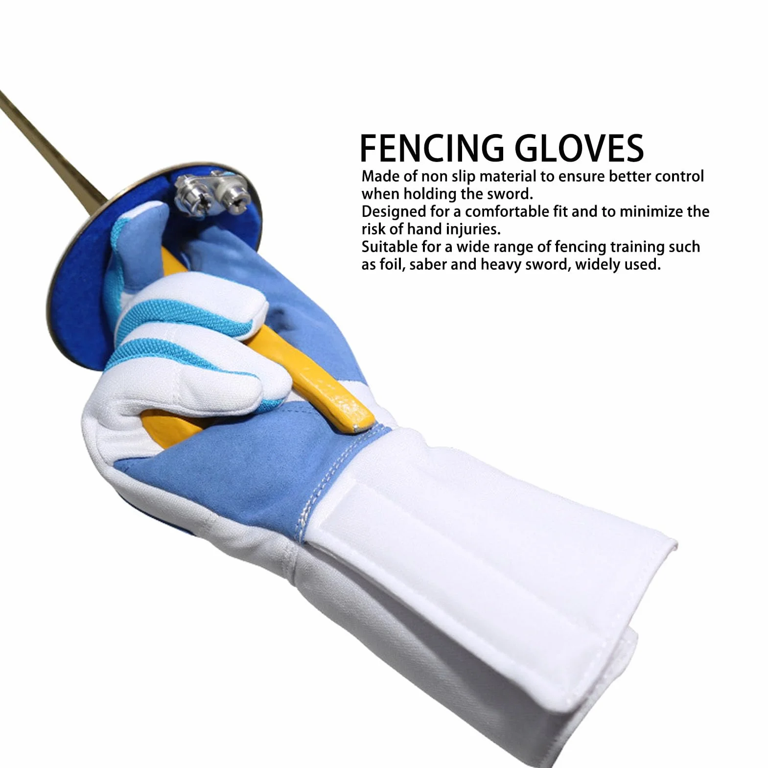 Gants D'escrime Main Droite Tissu Tricoté Antidérapant pour Épée Feuille Sabre