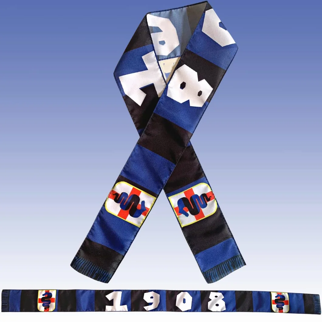 NARAMAKI Attaches Inter 86 x 6 cm noires bleues 3 bandes Tifo 1908 Gadgets football