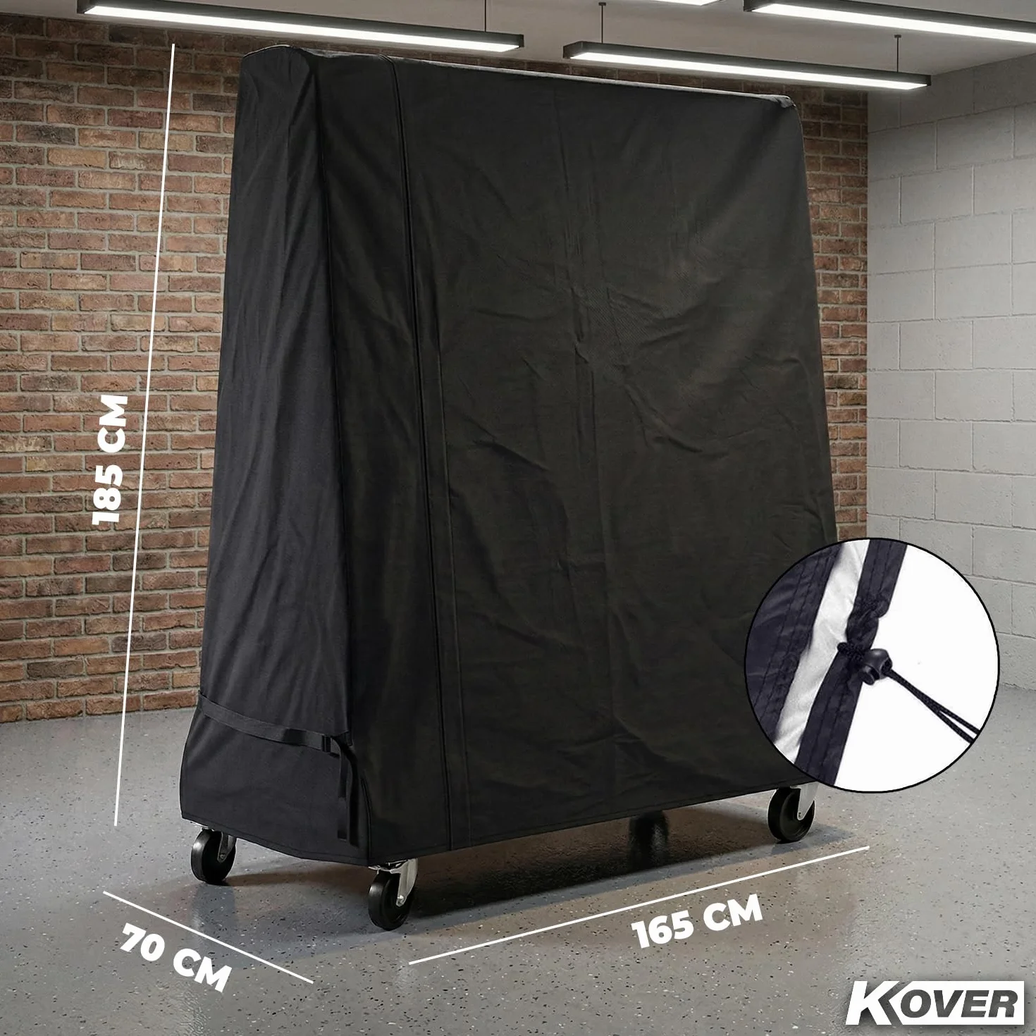 Housse Universelle pour Table de Ping Pong Pliable Imperméable Extérieur 185 x 70 x 165 cm