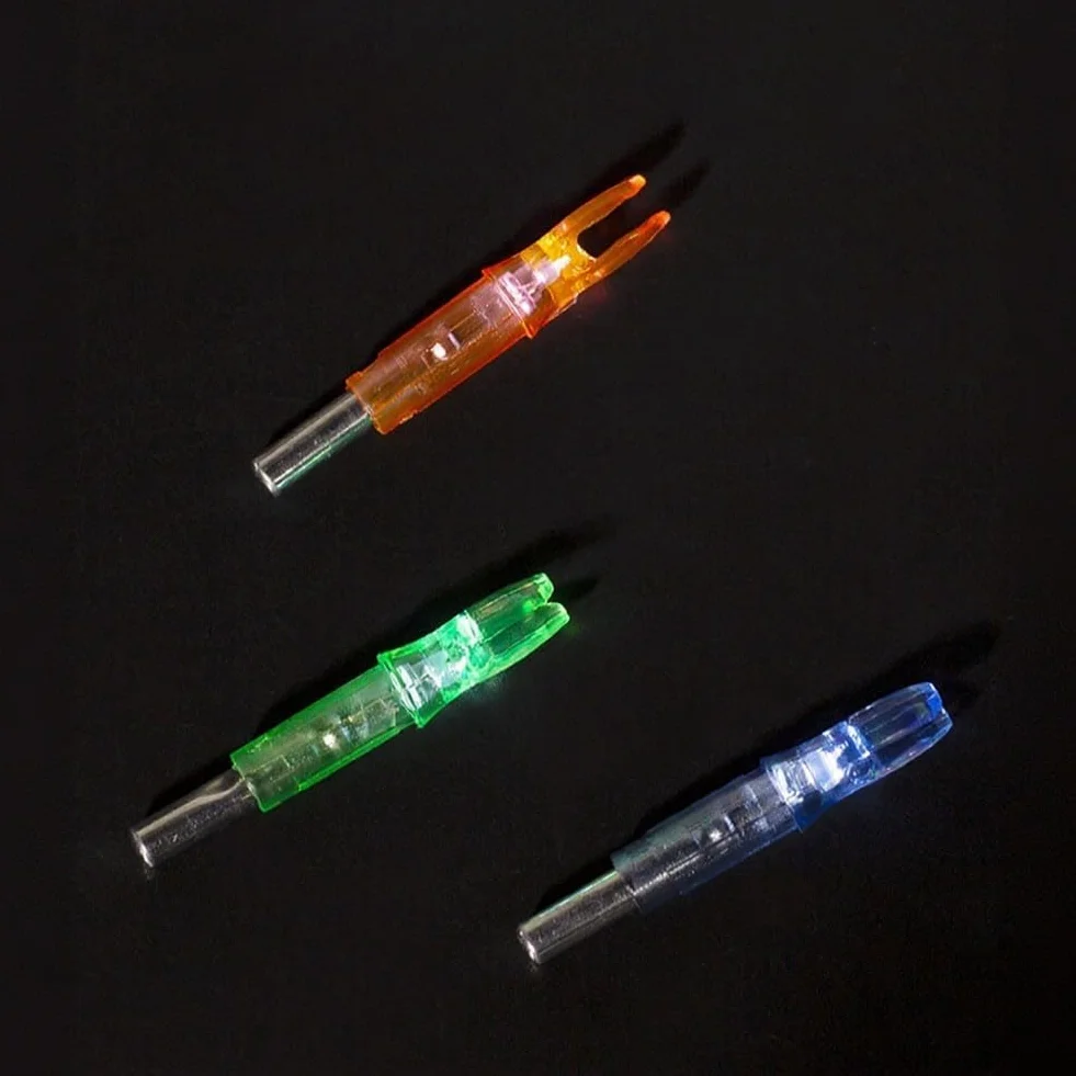 Lot de 6 encoches lumineuses à LED 6,2 mm pour tiges aluminium carbone chasse nocturne cible vert