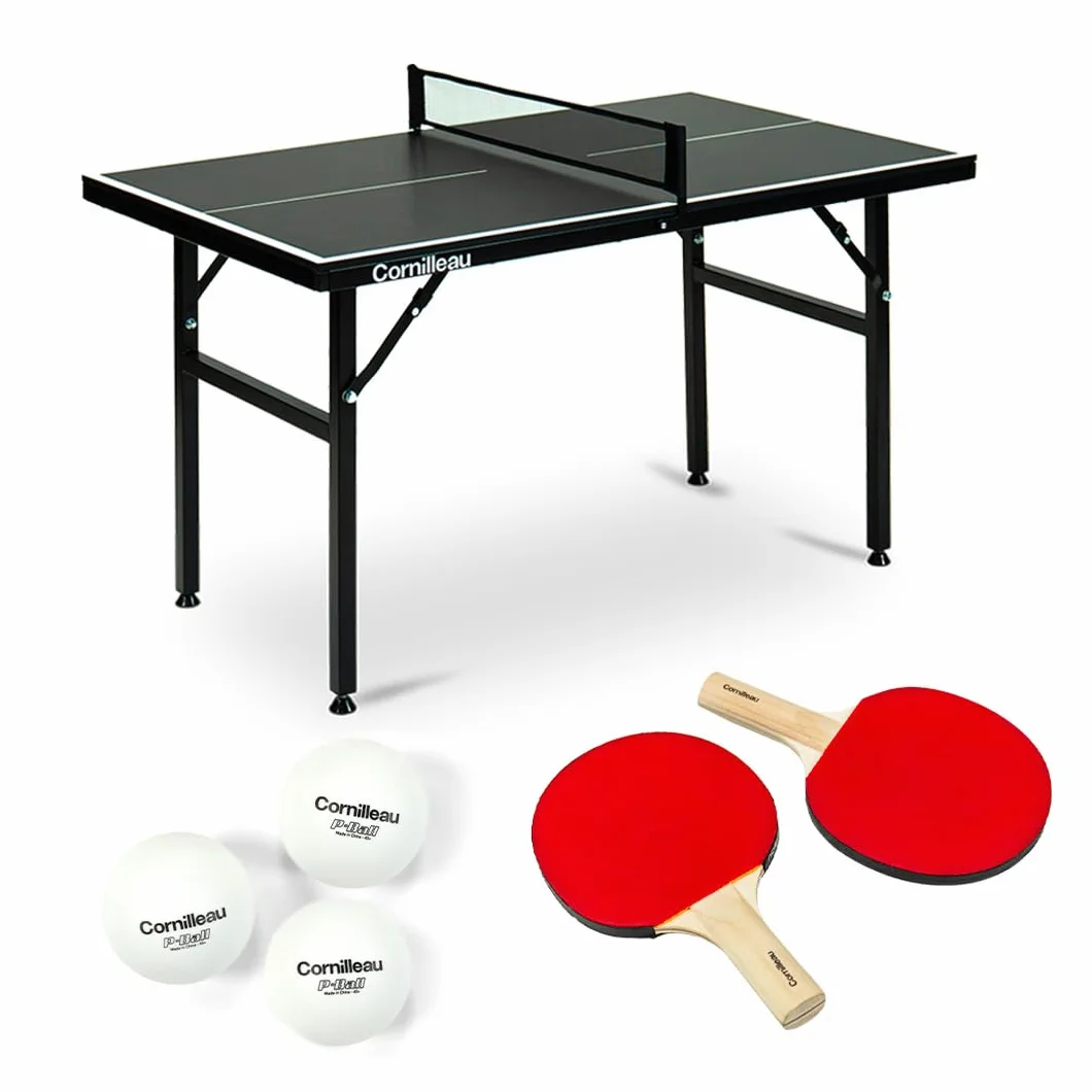 Cornilleau Mini Table de Ping-Pong Intérieure Pliable Plateau Gris 12 mm