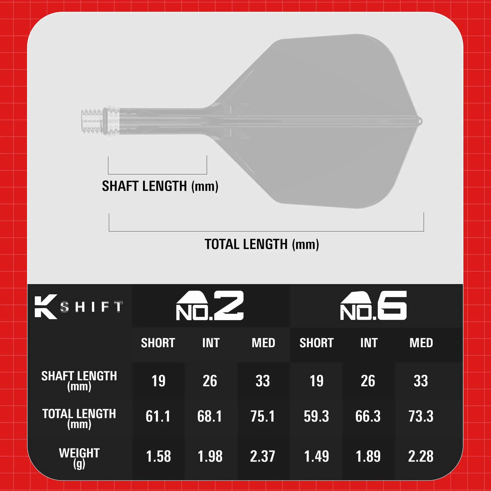 Target Darts K-Shift N° 6 Intégrés Vols et Arbres, Blanc/Transparent/Noir, Accessoires Fléchettes Professionnels