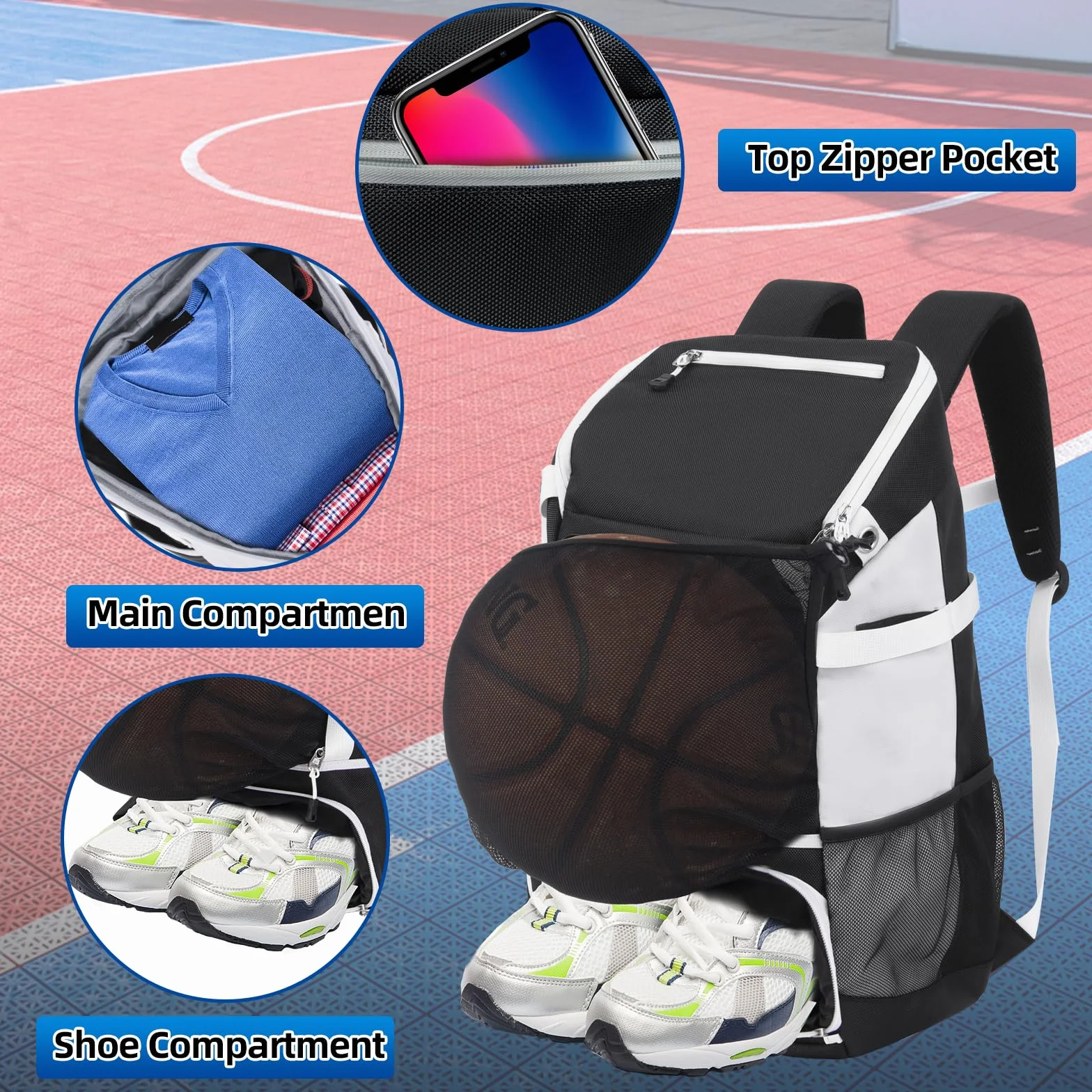 KINGSLONG Sac à Dos de Baseball avec Compartiment à Chaussures, étanche, pour Jeunes et Adultes