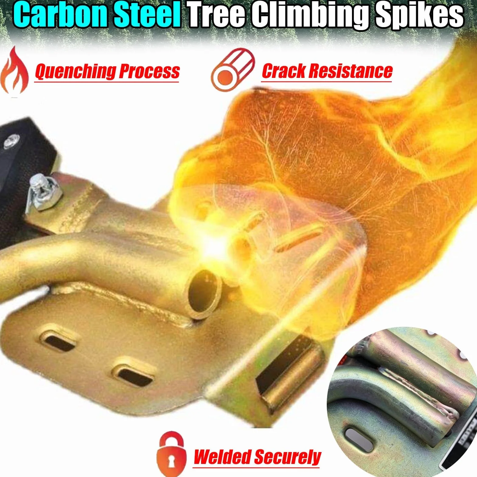 Kit d'élagueur Griffe Elagage Crampons avec Pédale Antidérapante pour Arbres