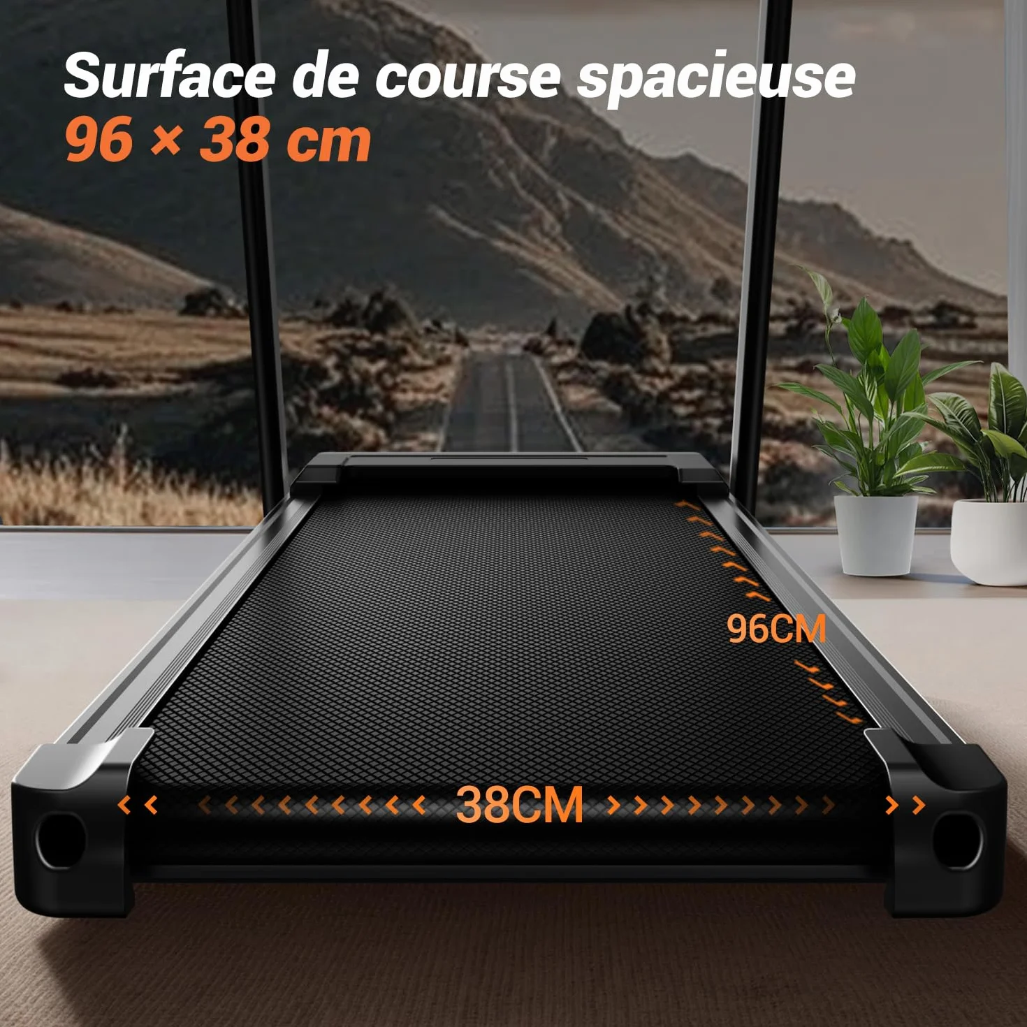 Tapis de Course Pliable UMAY 3.0HP 2200W avec Moniteur de Fréquence Cardiaque