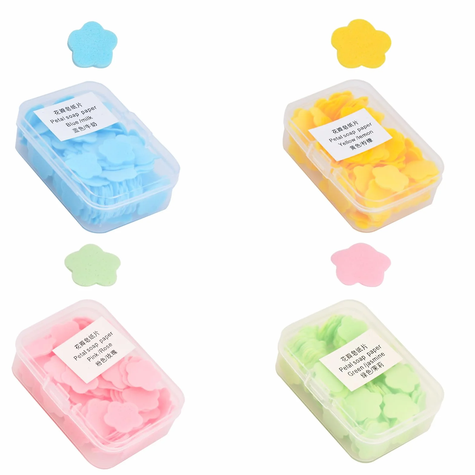 Savon Portable Feuilles de Savon en Papier, 4 Pcs Mini Savon Jetable pour Voyage Camping Randonnée