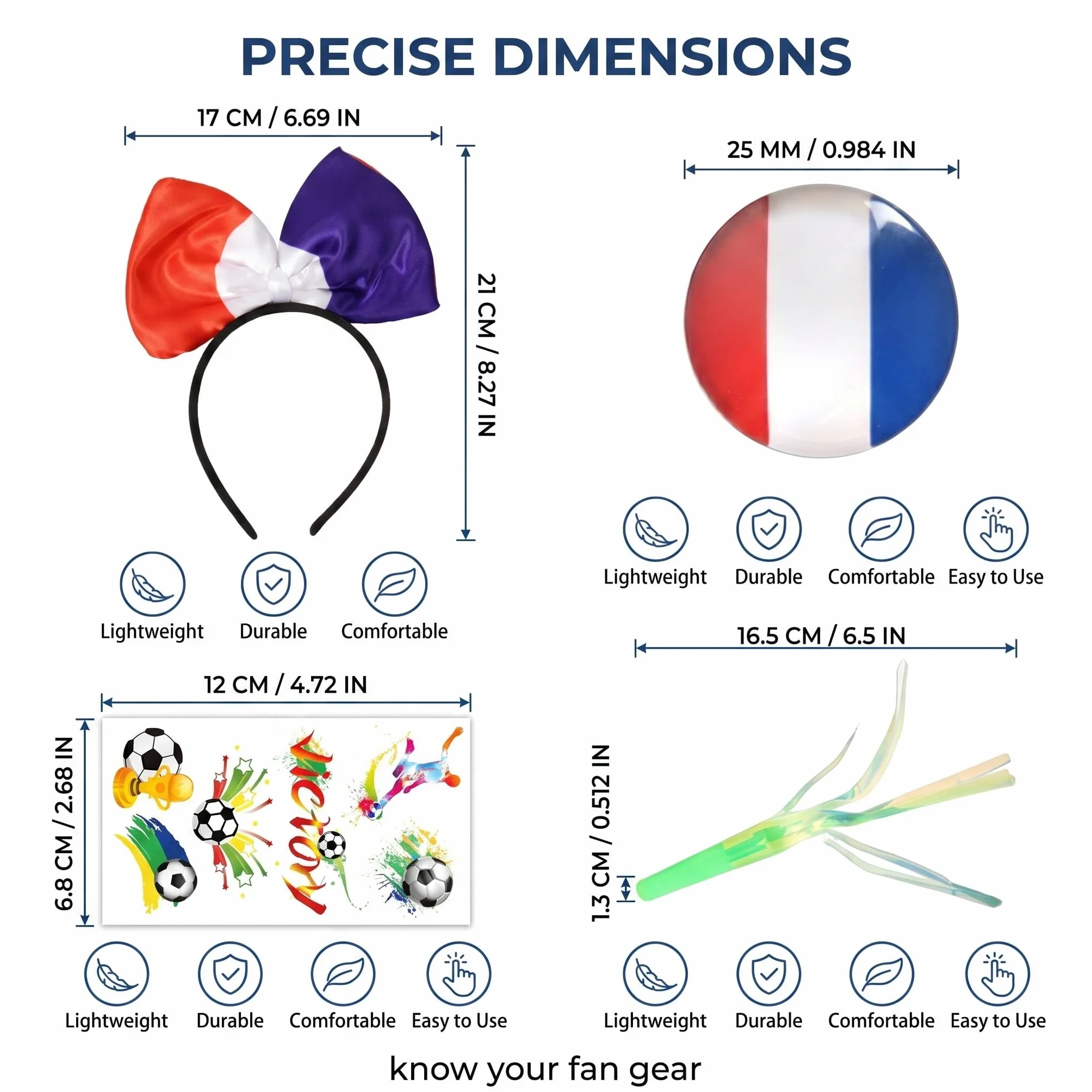 Kit Supporter France Fanartikel Drapeaux Guirlandes Bleu Blanc Rouge WM 2026