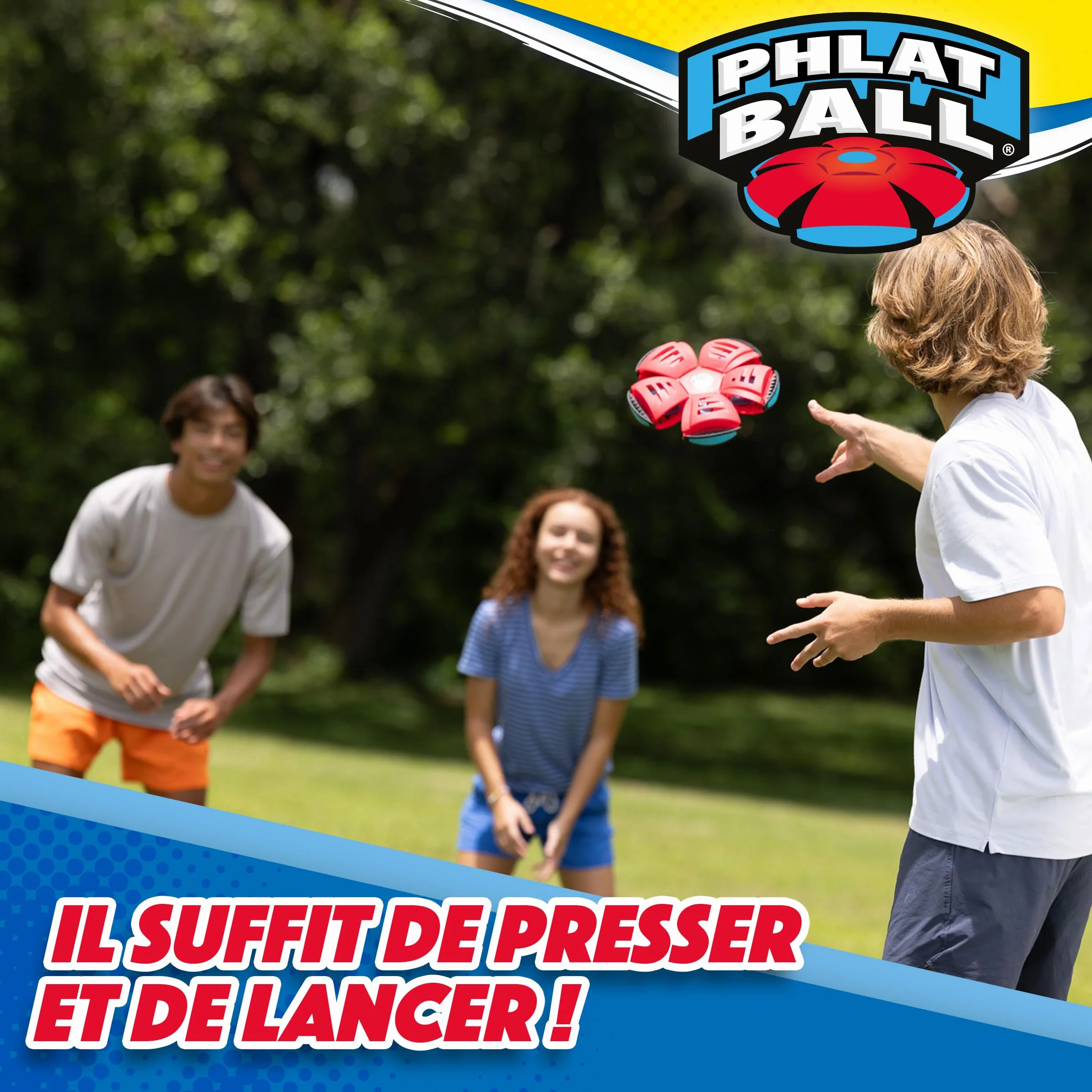 Wahu PHLAT BALL Classic Rouge Frisbee Volant Transformable en Ballon Jeux Extérieur Enfants 5 Ans 15,7cm 22,9 cm