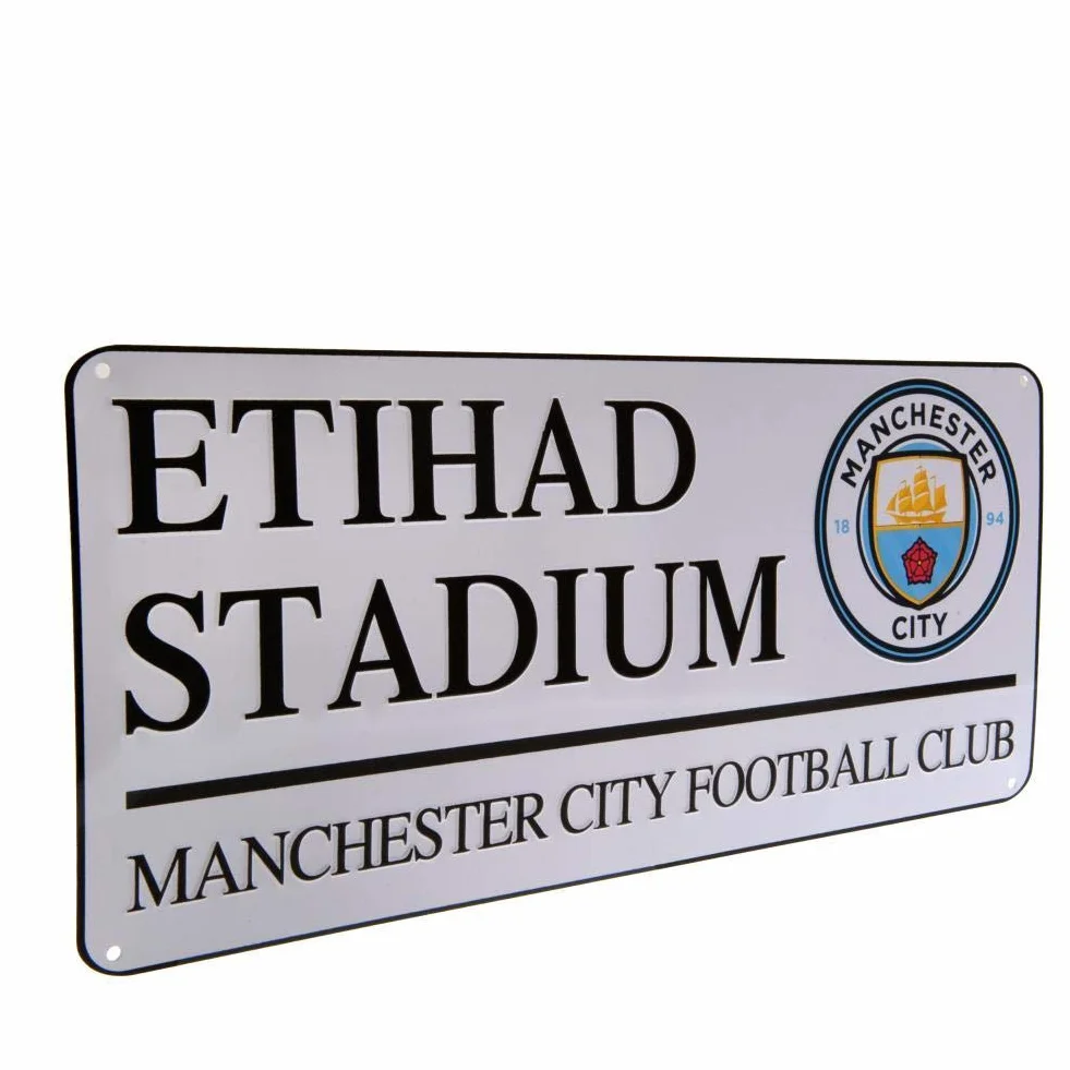 MANCHESTER CITY Plaque de Rue Officielle Multicolore