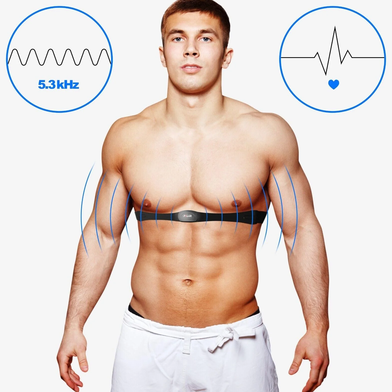 MAXXUS Ceinture Cardio Polar T34 Fréquence 5 kHz sans Fil Imperméable Taille M Capteur Cardiaque Moniteur Fréquence Cardiaque