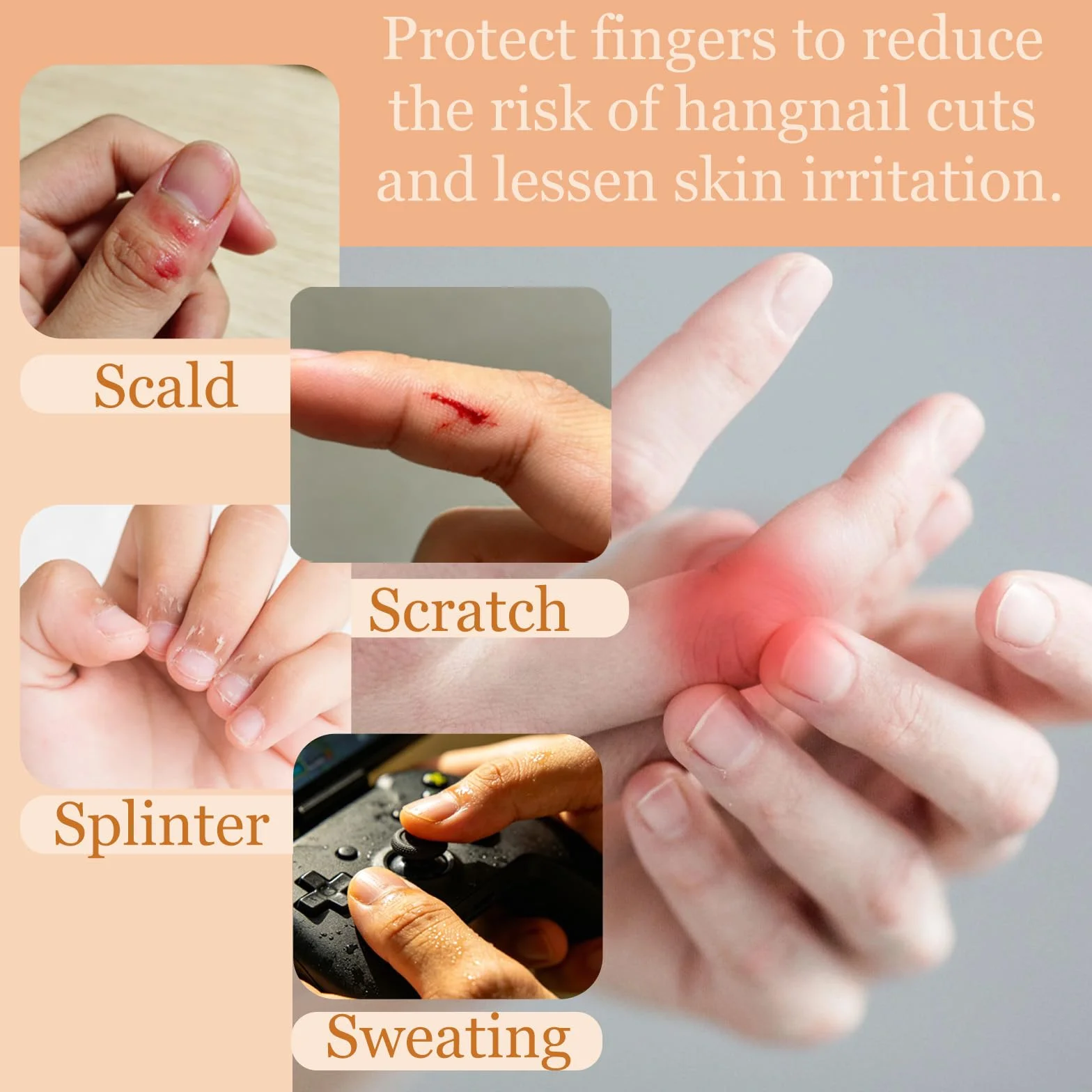Protège-Doigts en Silicone, Doigtier Imperméable pour Soulager l'Eczéma, Fissures et Ampoules