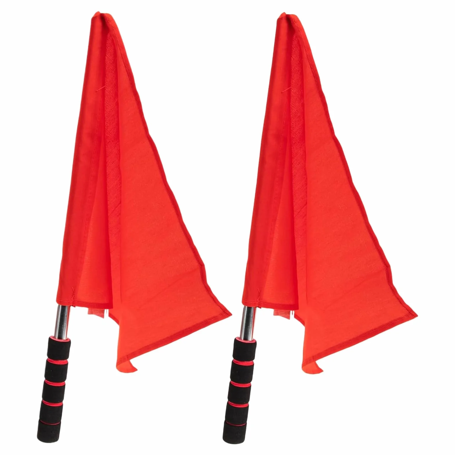 Drapeaux D'arbitre Rouges Officiels – Signalisation Football, Sport, Entraînement – Léger, Durable, Métal, Éponge, Tissu