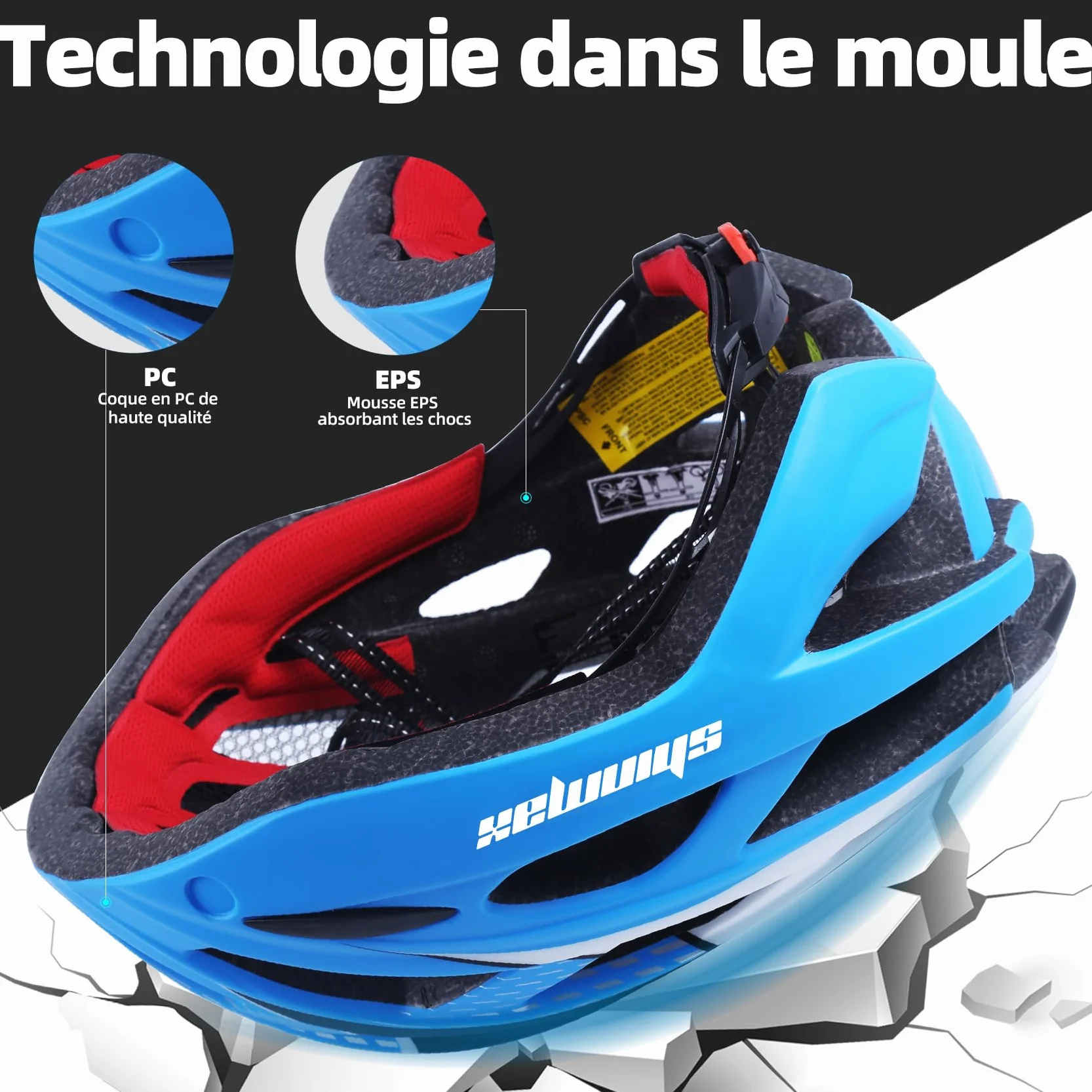 Shinmax Casque de Vélo LED Magnétique Sécurité Écran Amovible Visière Ski Snowboard NR-096