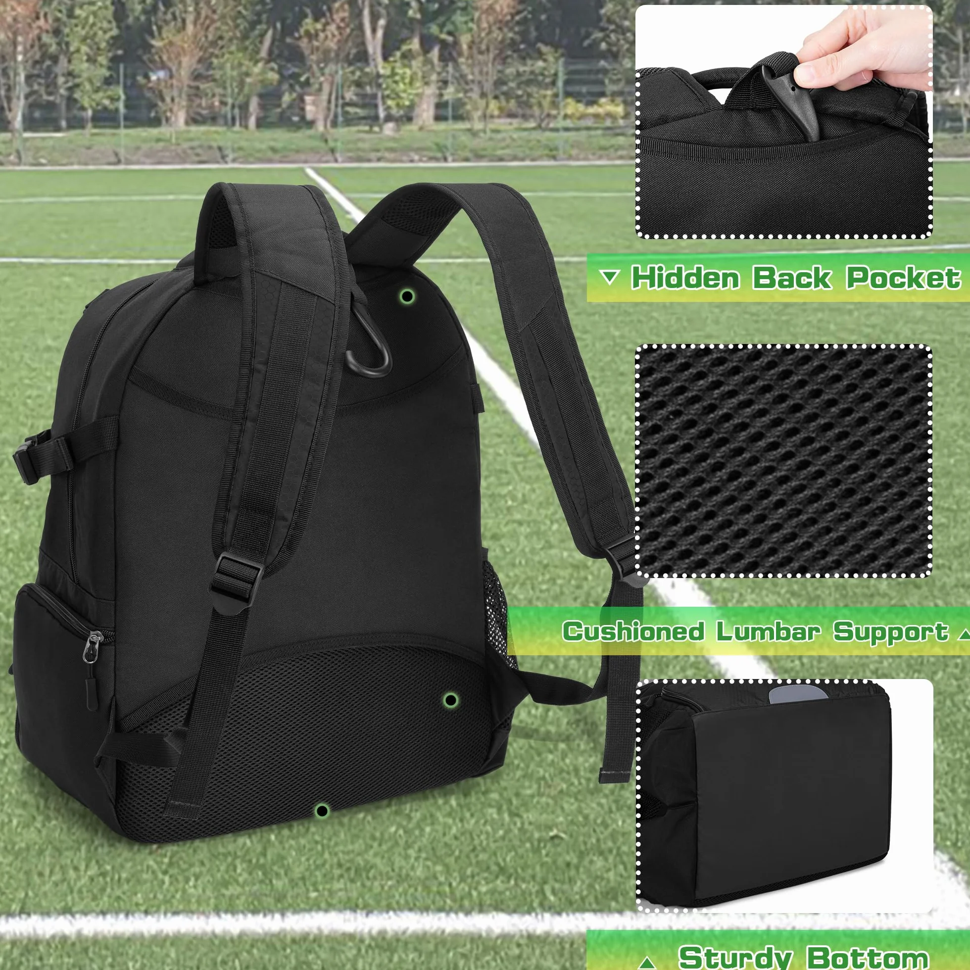 DSLEAF Sac de Basket-Ball avec Filet Extérieur et Compartiment à Chaussures