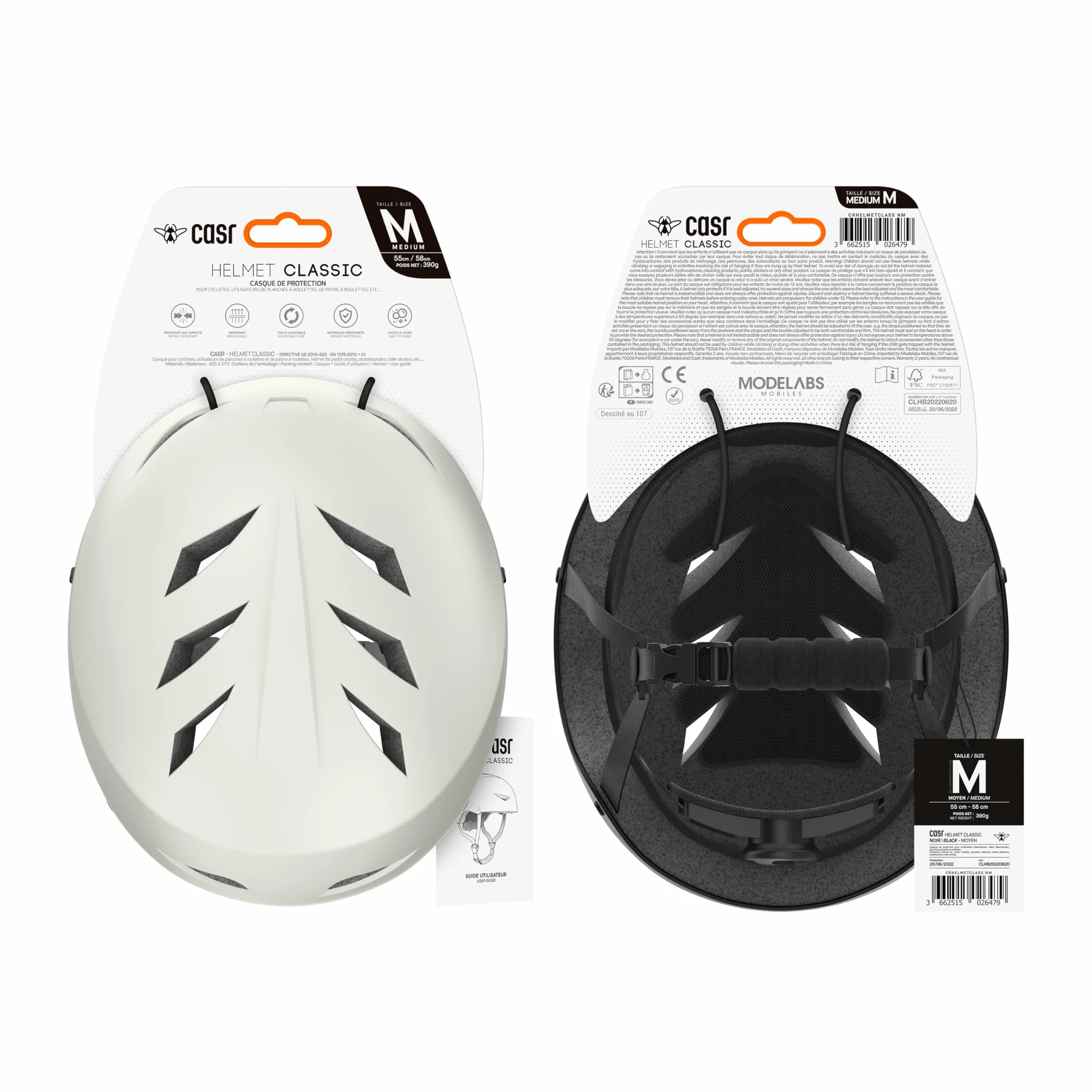 Casque Bol Certifié EPI pour Skate Vélo & Trottinette Electrique Clip de Serrage Ajustable Sangles en Nylon Gris Taille L