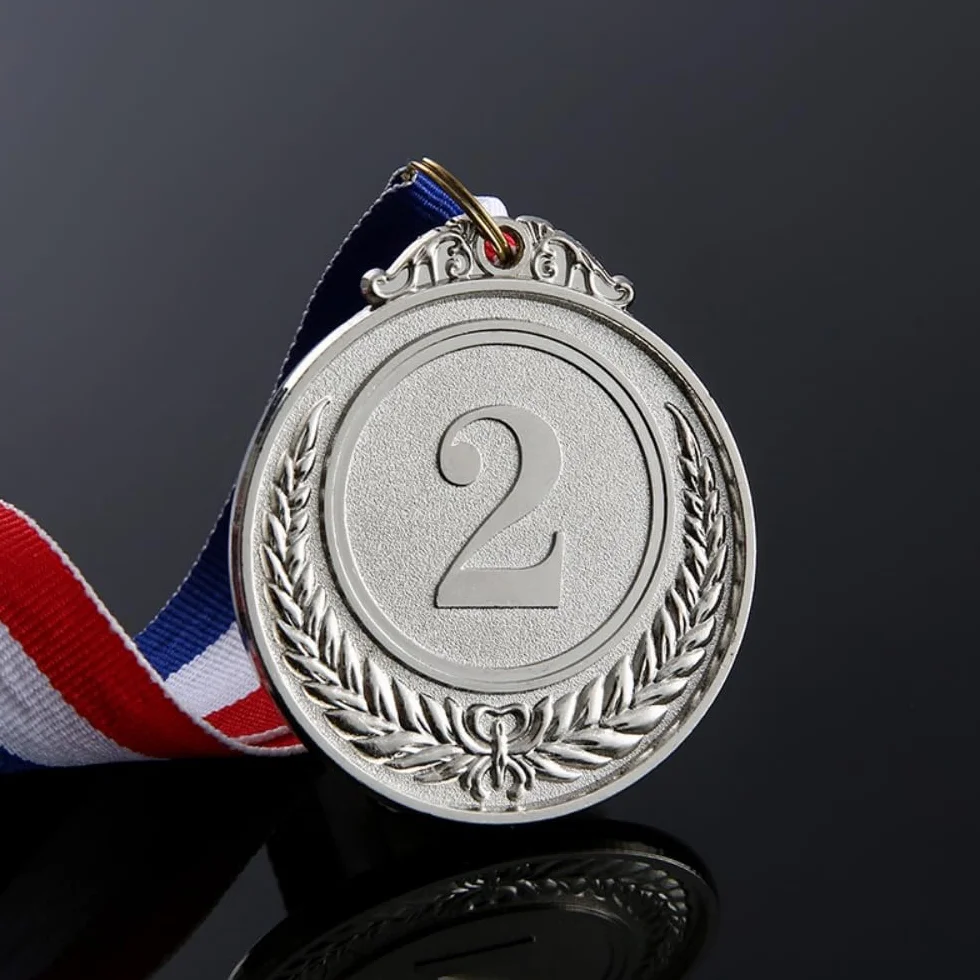 Médailles Métal Or Argent Bronze Style Olympique avec Rubans pour Enfants Jeux Concours Fête