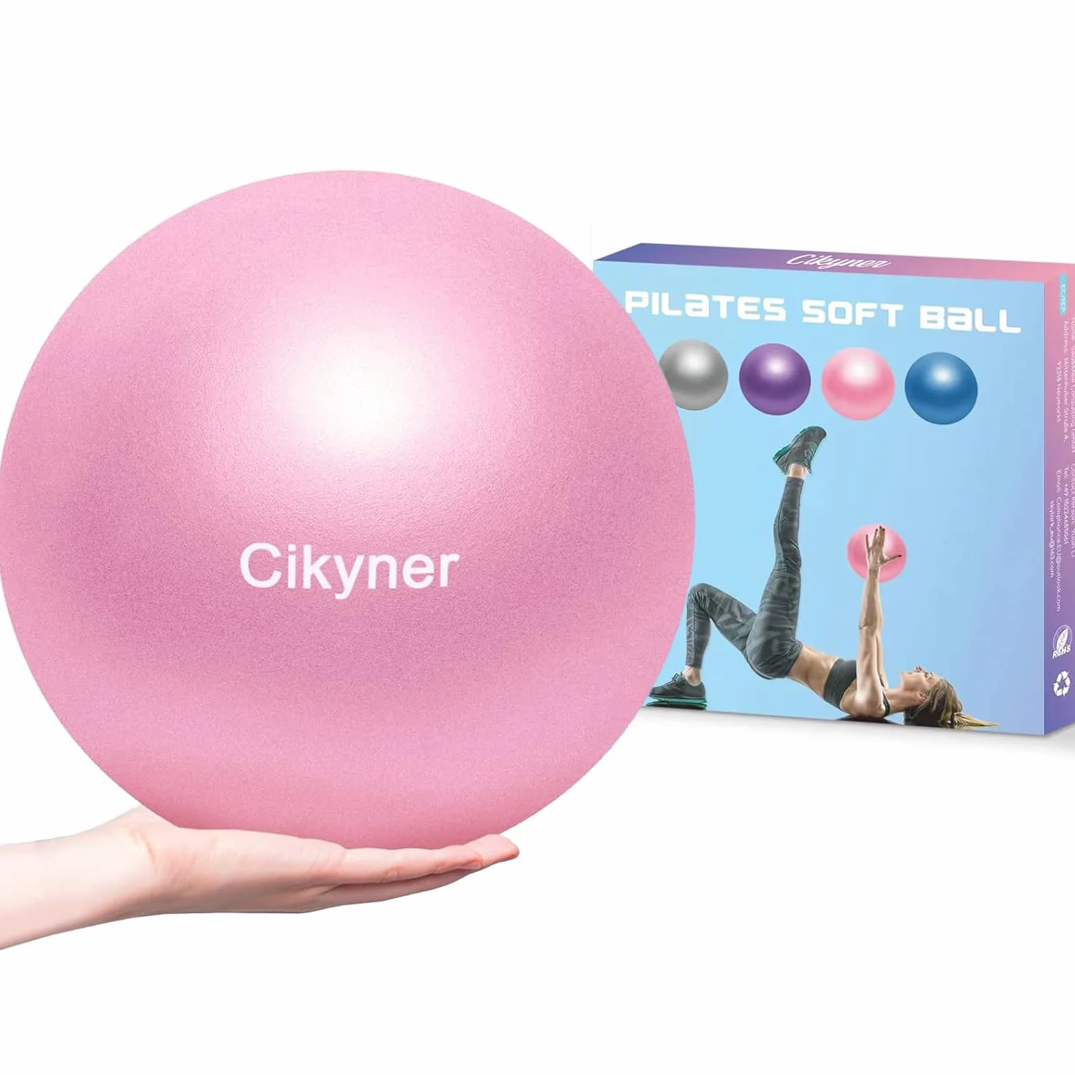 Cikyner Soft Pilates Ballon Gymnastique 23-25 cm avec Paille Gonflable