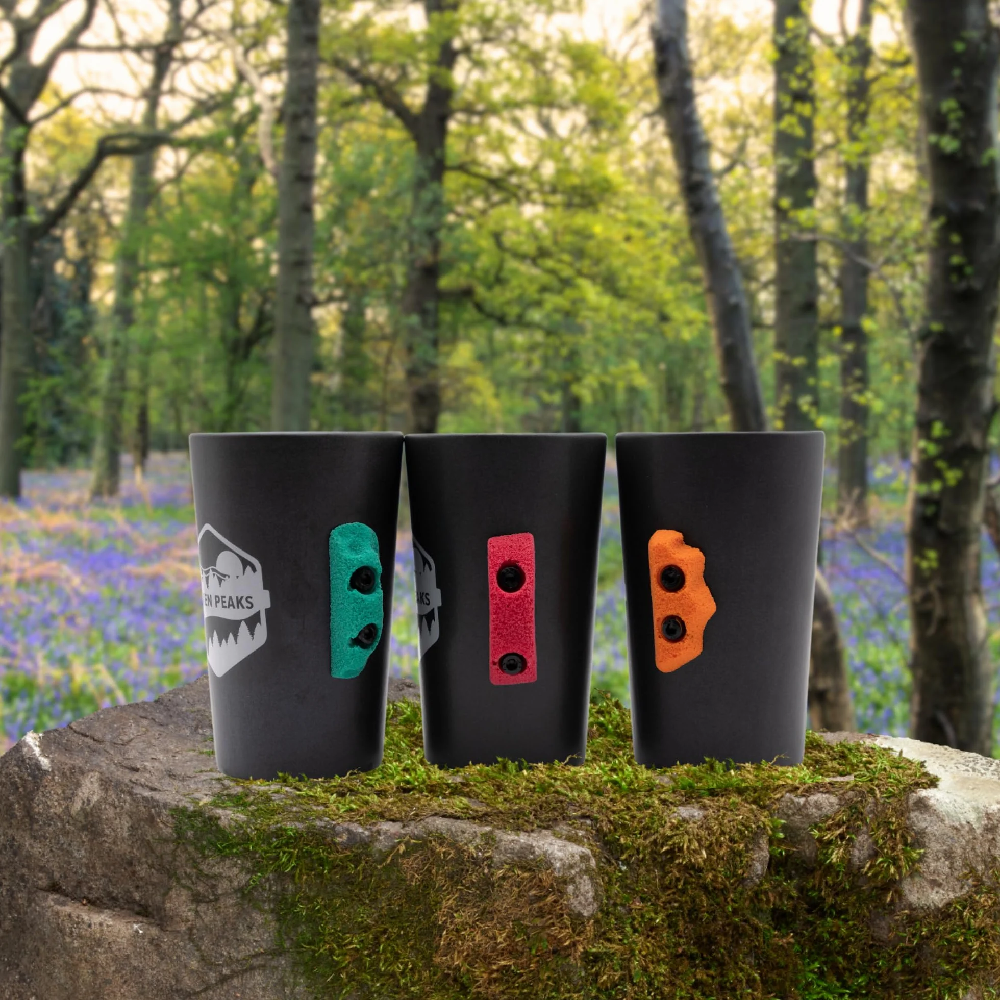 Seven Peaks Ceramic Climbing and Adventure Mug Professional Climbing Grip Microwave Safe Water Resistant Set of 3