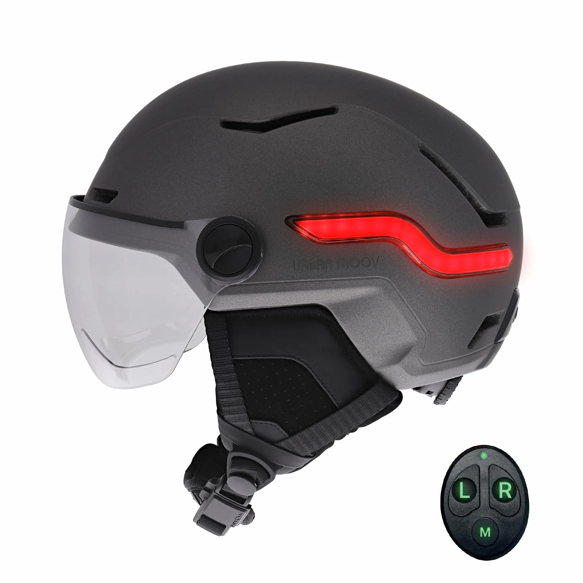 T'nB Vizion Casque Vélo Trottinette Électrique LED Connectées Détection Freinage Automatique Clignotants Télécommandés Visière Anti-UV Batterie Rechargeable