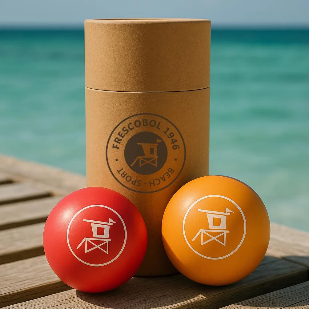 Set de 2 Balles de Raquette de Plage, Softball Rouge Mousse PU, Speedball Orange Caoutchouc 55-60mm