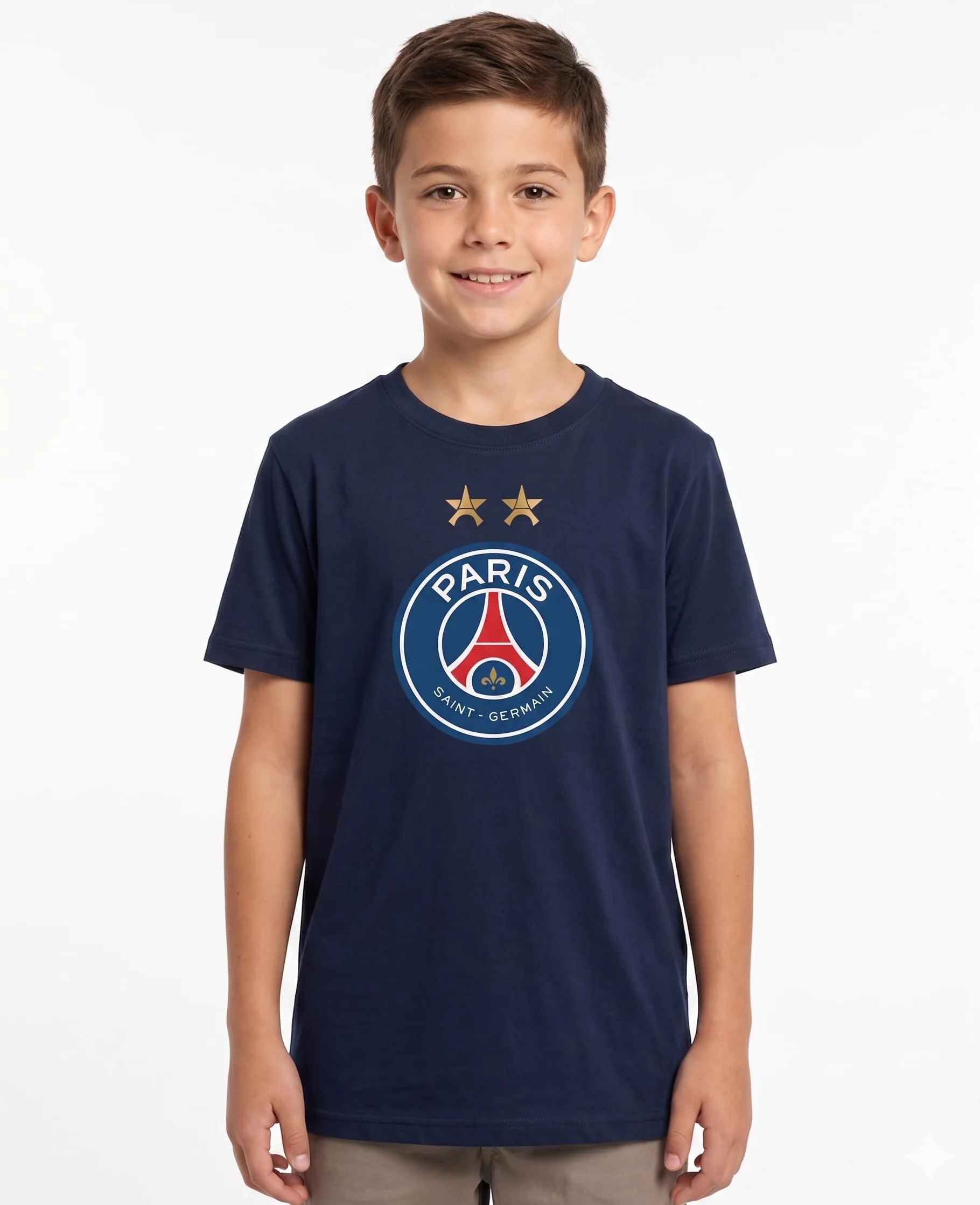 Paris Saint Germain PSG T-Shirt Enfant 2 étoiles Officielle