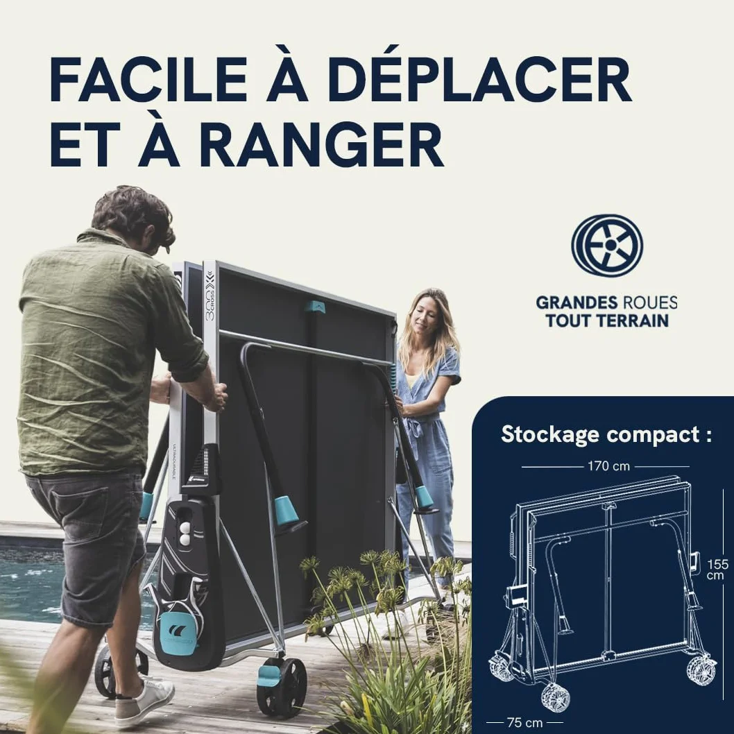 Cornilleau Table de ping-pong d'extérieur 300X Outdoor FFTT Agrément 5mm