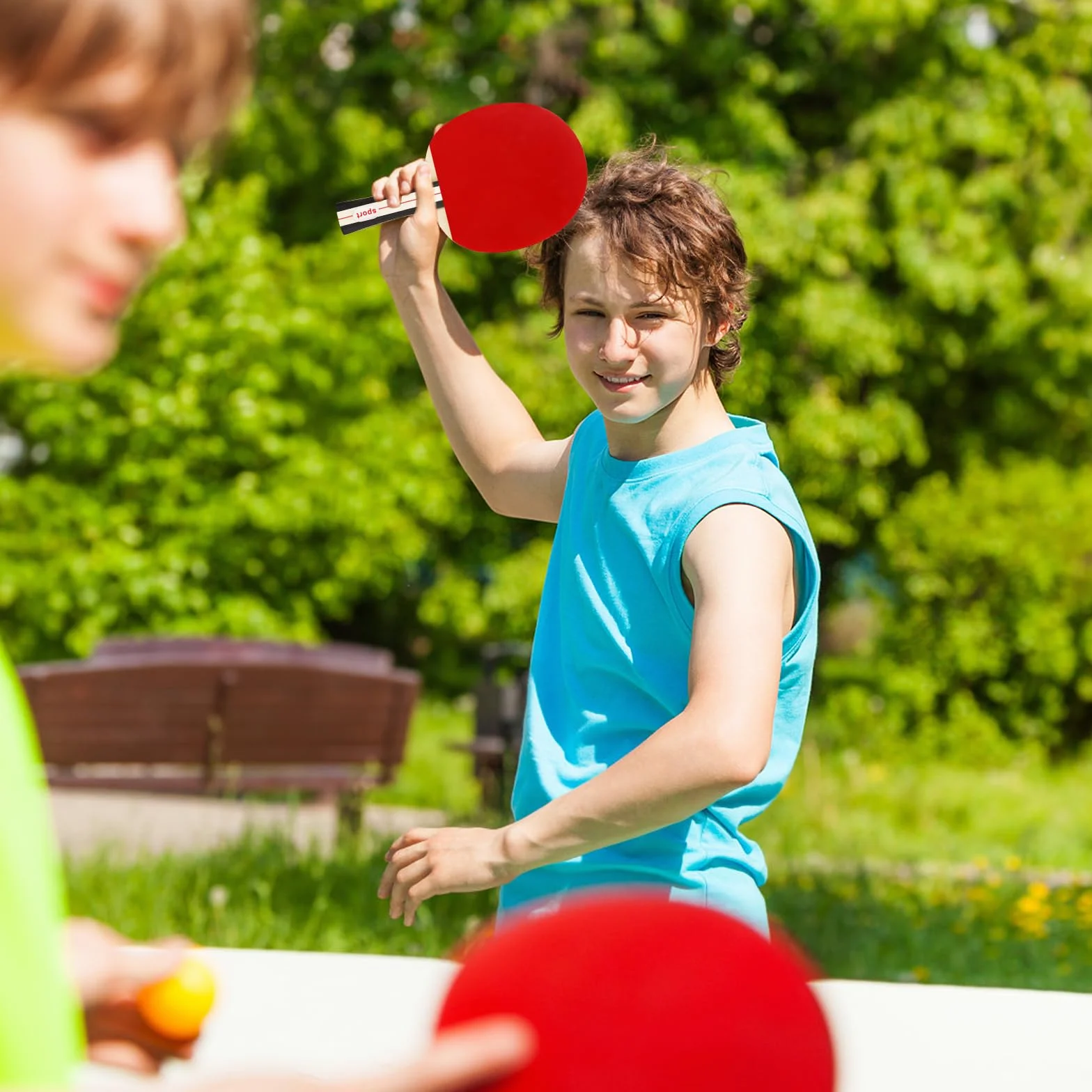 Set de Tennis de Table 2 Raquettes 6 Balles Filet Rétractable Sac de Transport Ping Pong Kit