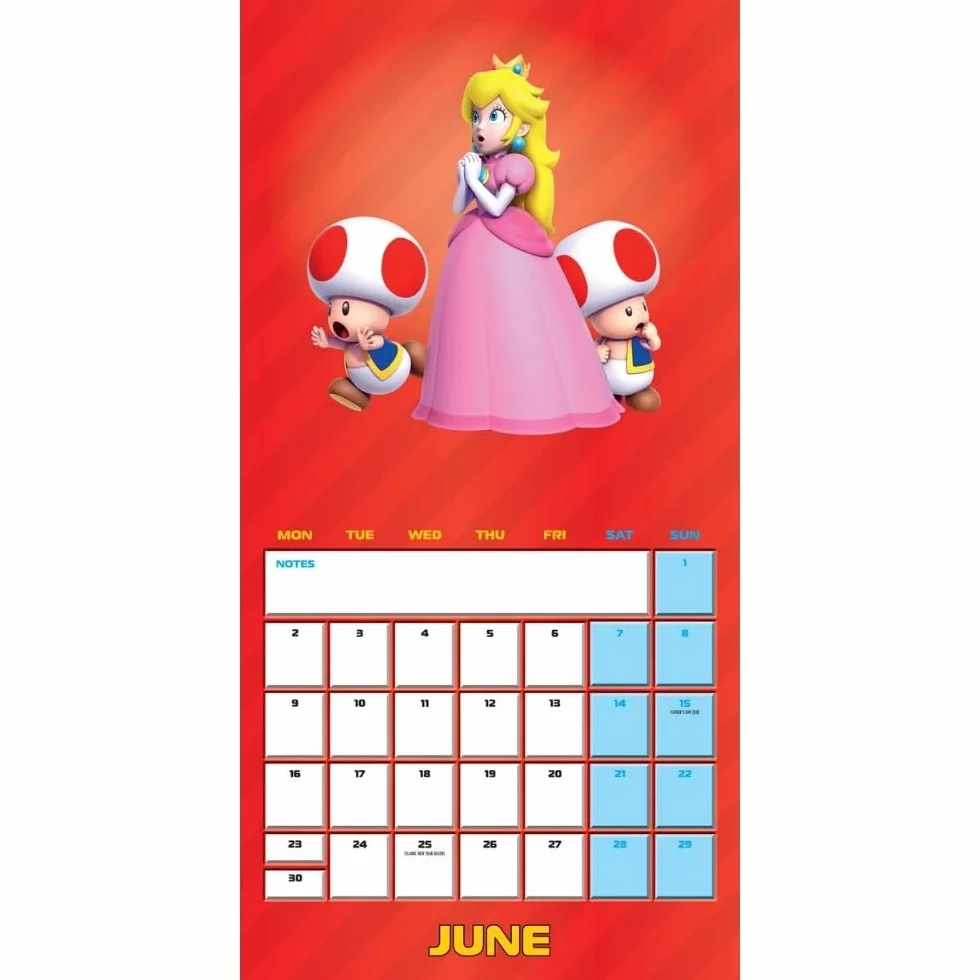 Super Mario Square Calendar 2025