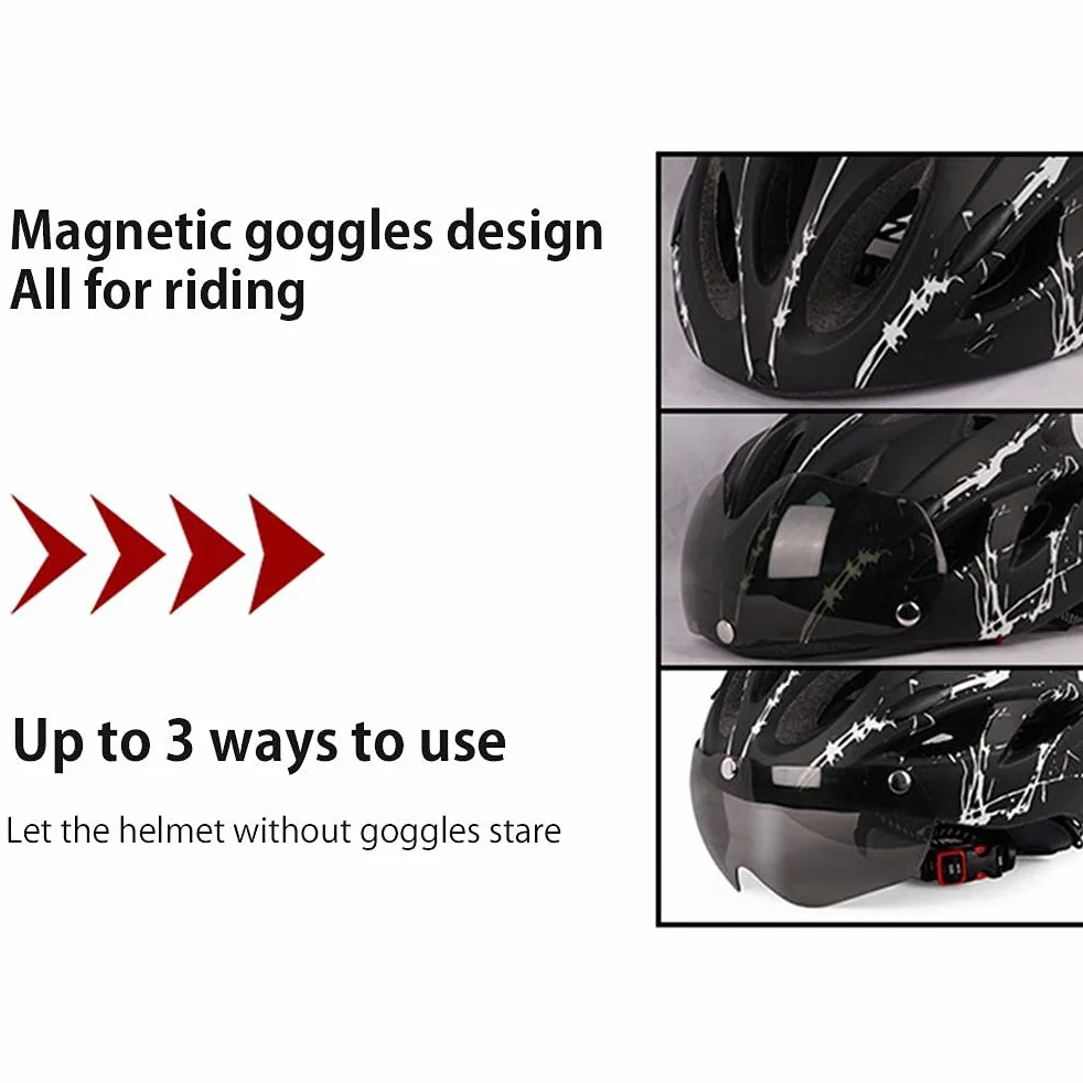 Hahepo Casque de vélo de course avec visière magnétique respirant pour patinage scooter roller longboard BMX