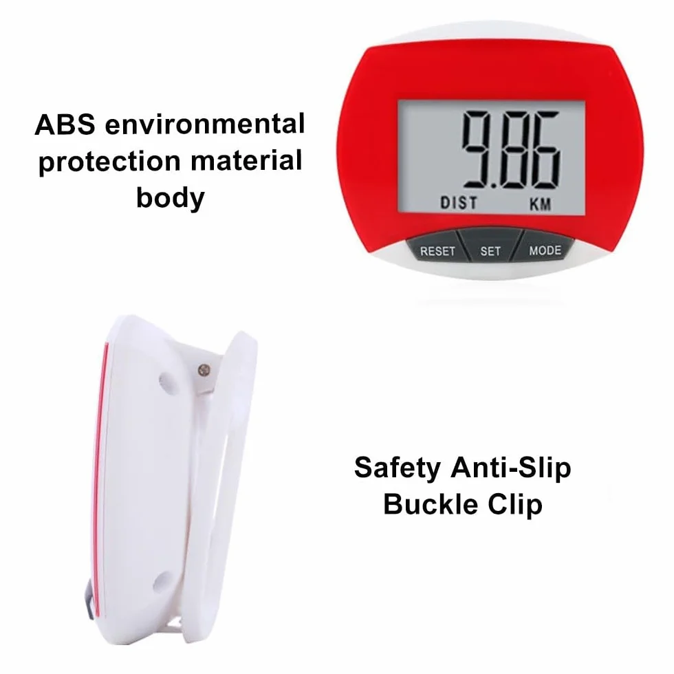 Podomètre 3D Numérique avec Moniteur Distance Marche Portable Compteur Calories Brûlées