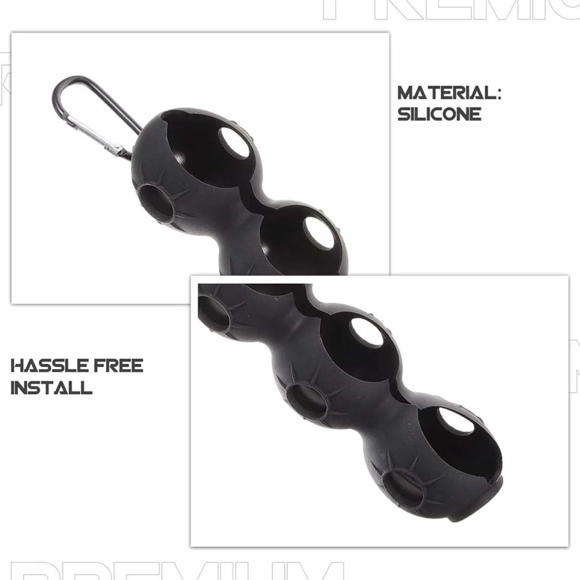 Porte-Golf en Silicone Noir Abaodam Lot de 2 Clip Portable Protection Accessoires pour Voiturette de Golf