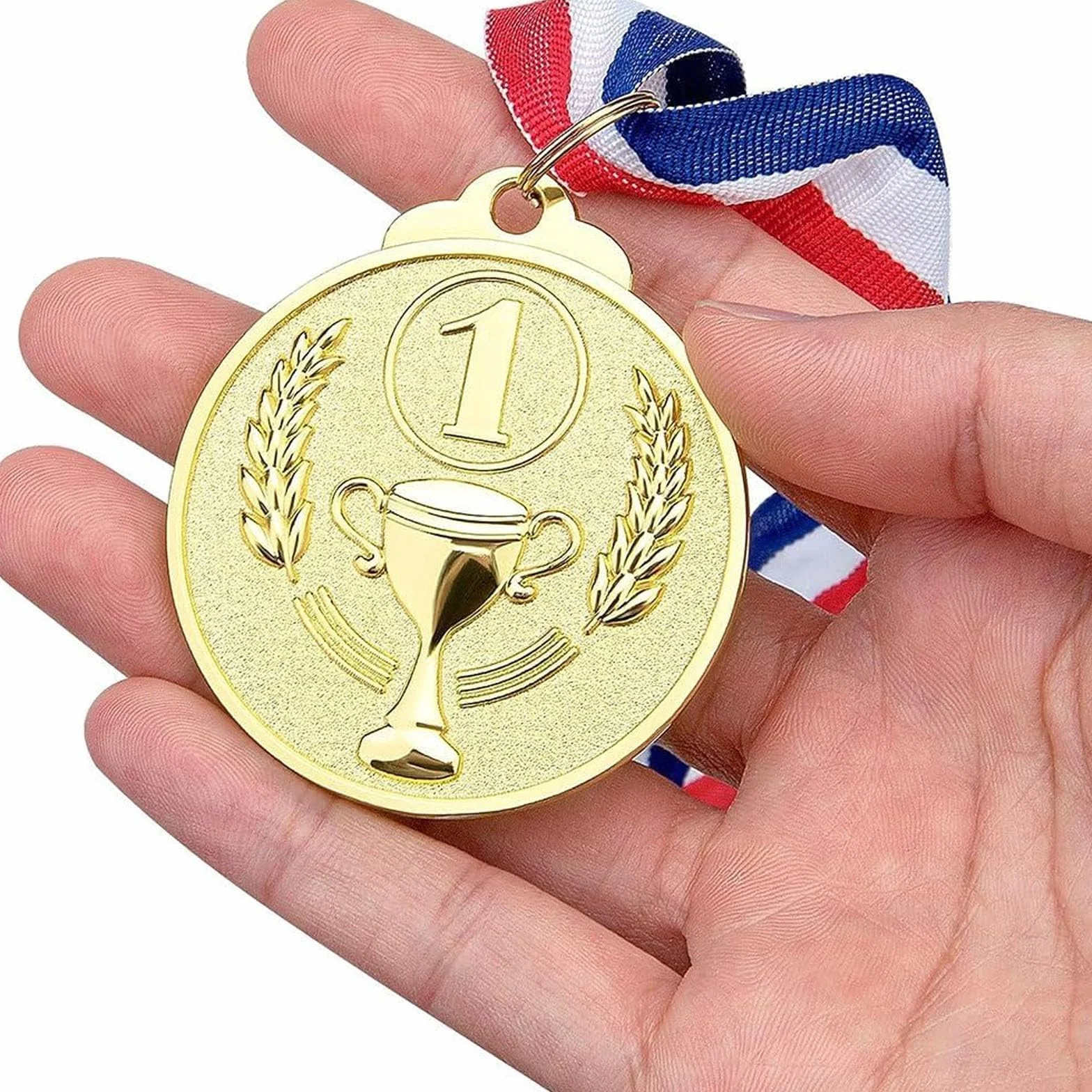 Médaille de Récompense 12 Pièces Or Argent Bronze avec Rubans Cou Style Olympique 5 cm