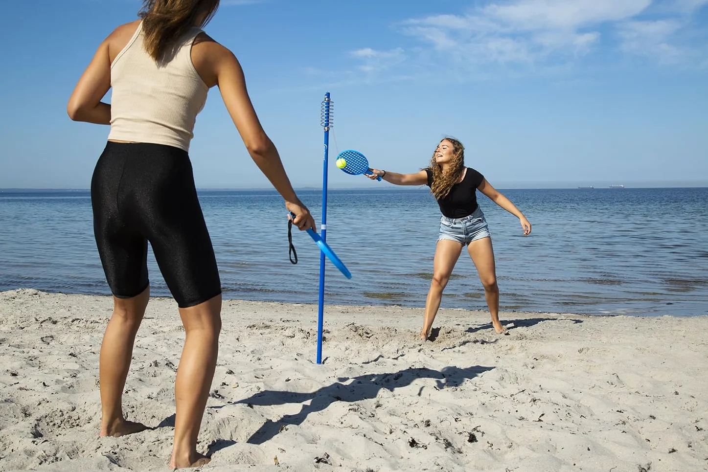 Sunsport Tetherball Bleu - Balle de Tennis Classique avec Sangle pour Jeu d'Extérieur