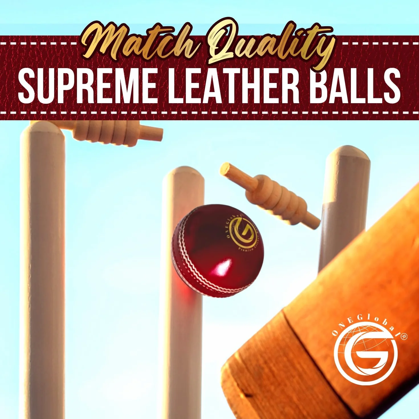 Supreme Balle de cricket en cuir cousue à la main 156 g 5,5 oz imperméable 4 pièces