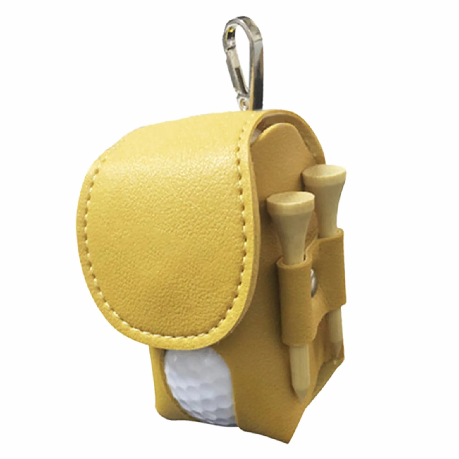 Pochette Golf Hommes Cuir PU Porte-Tees Ceinture Organisateur Balles Clip Transport