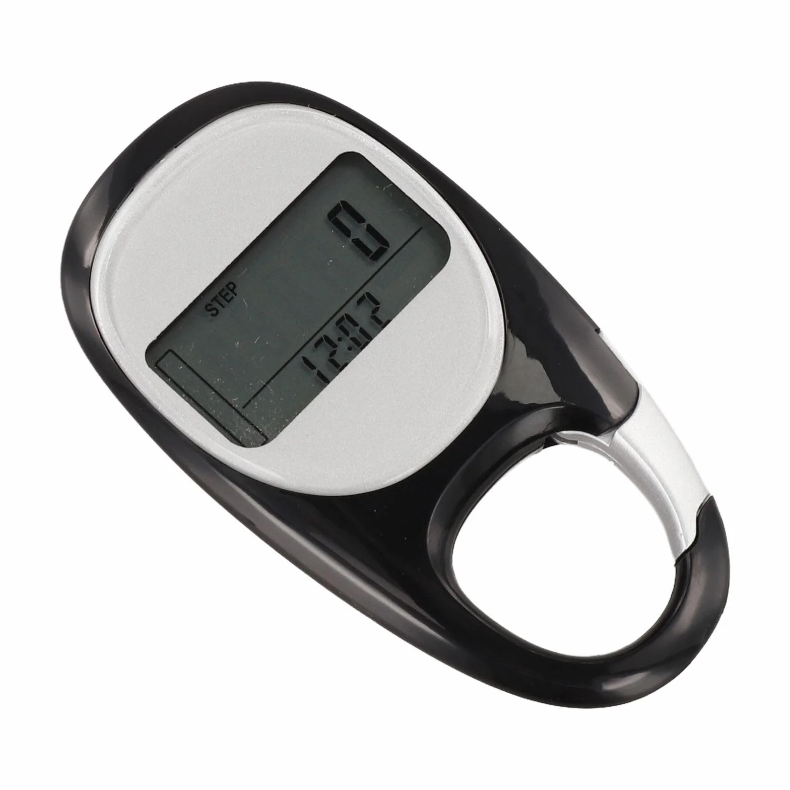 Compteur de pas numérique compact avec capteur 3D, écran LCD transparent, podomètre noir