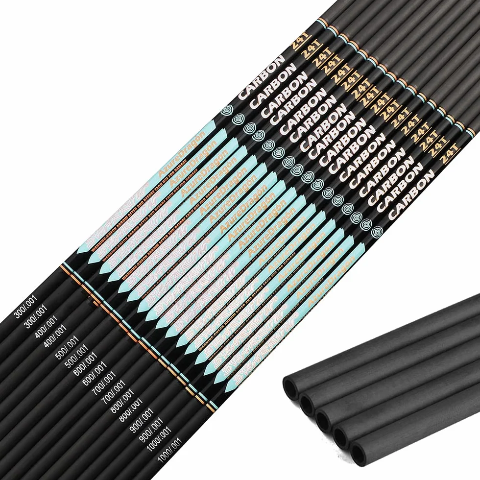 Arbres de Flèches en Carbone 32" ID 4.2mm Spine 300-1000 pour Tir à l'Arc à Poulies Arc Recourbé Chasse DIY 6/12 Paquet