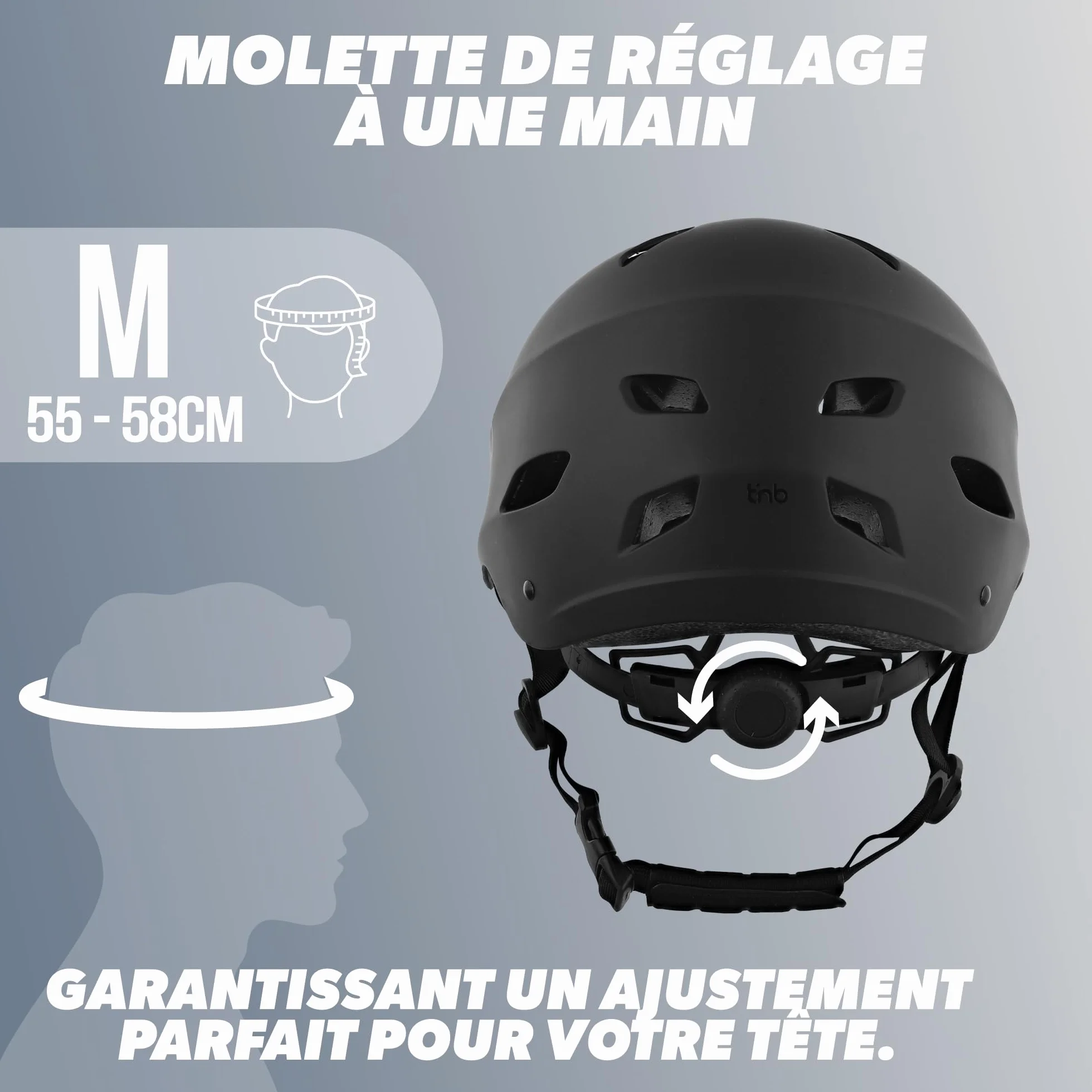 T'nB Veasy Casque de Protection Vélo et Trottinette Électrique Ajustable avec Aérations