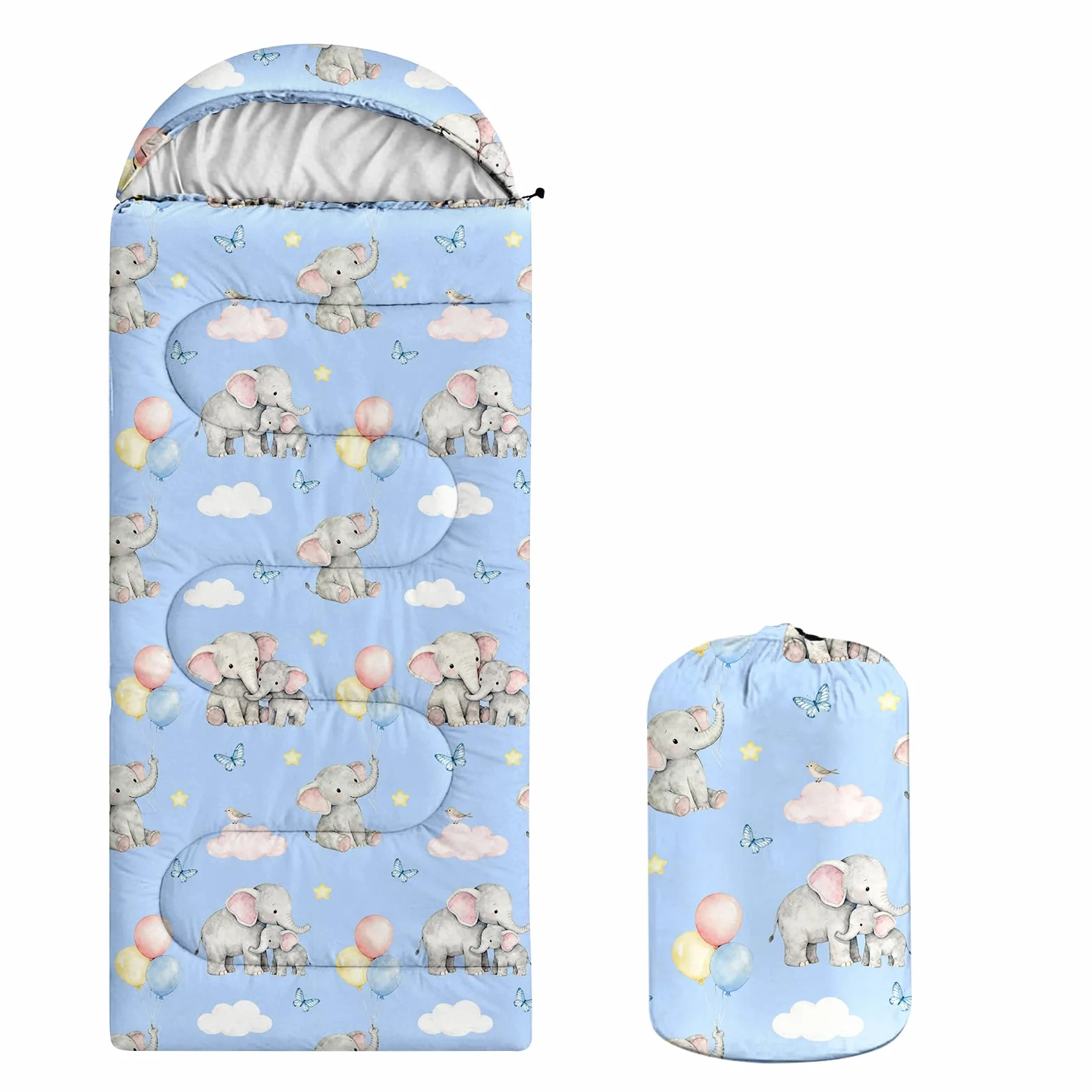 Sacs de Couchage Adultes Enfants Compacts avec Sac de Compression Camping Voyage