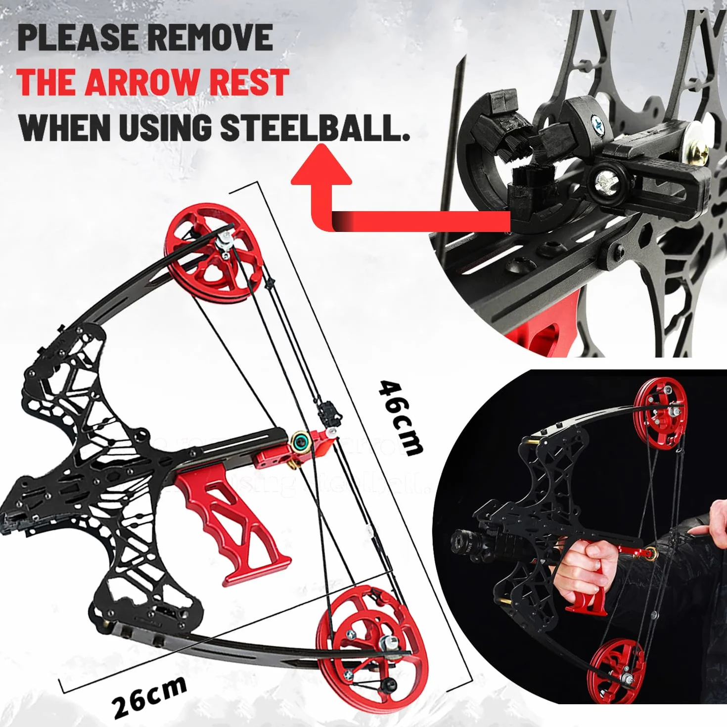 Kit Arc à Poulies Mini Arc Compound 45 lbs Tir à l'arc Chasse Droitier Gaucher