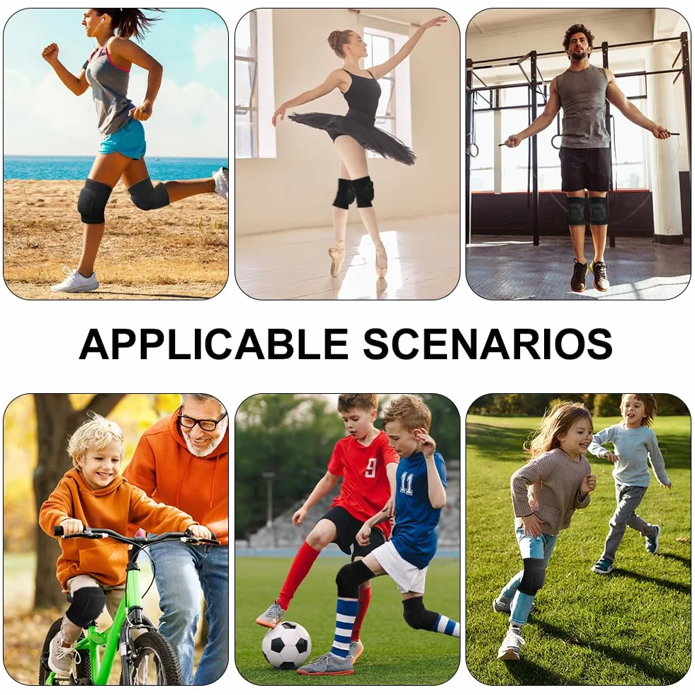 Flintronic Genouillères de Protection Sport, Épais Antidérapant pour Danse Volleyball Yoga Football, M